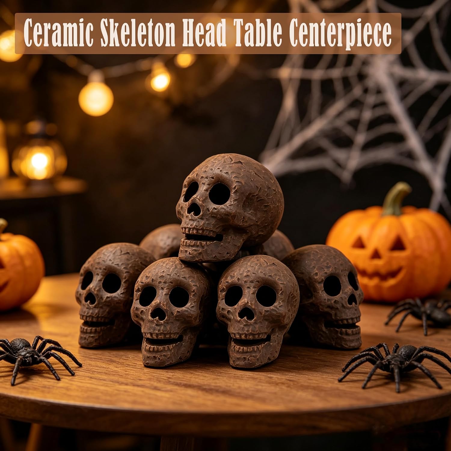 Detalle de CAAHANJIA Ceramic Skull Decor, Light Brown