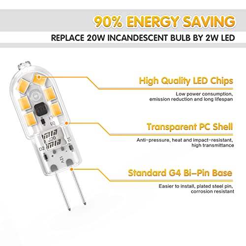 Thumbnail 4 de Cxyemt 2W G4 LED Bulbs 3000K (Pack of 6) – Energy-Saving 12V Capsule Lights