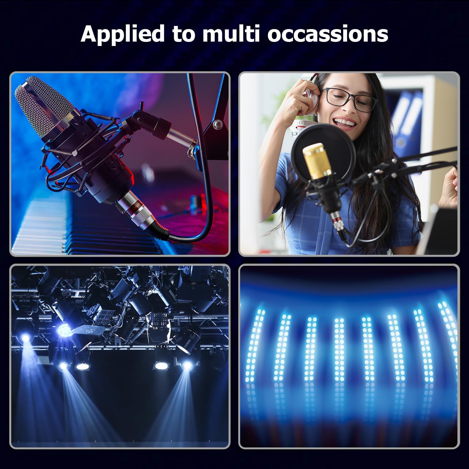 Detalle 2 de NUOSIYA XLR Kabel 1m – 2er Pack, symmetrische 3-polige XLR-Audiokabel für Mikrofon, Mixer und Studio-Setup