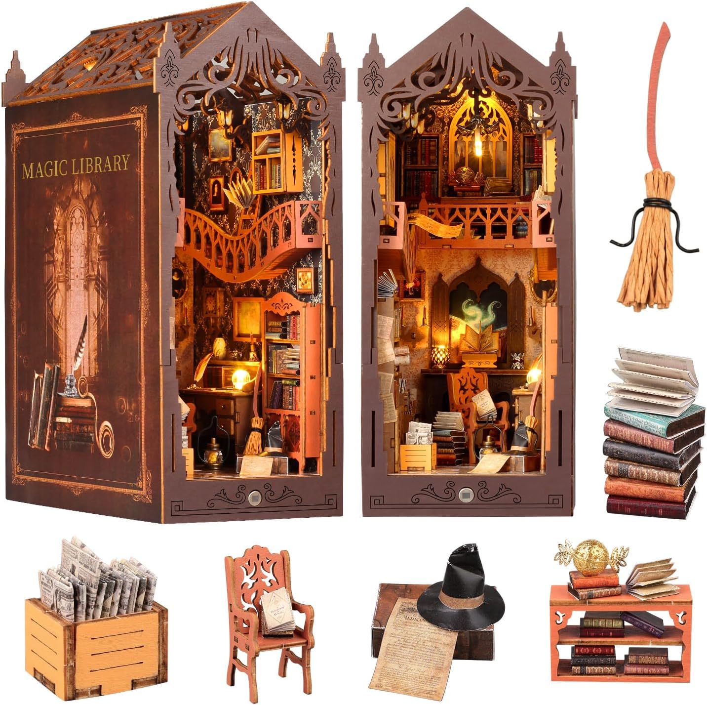 Thumbnail 6 de Lycidae Book Nook Kit für Erwachsene DIY Miniaturhaus mit Licht (14+)