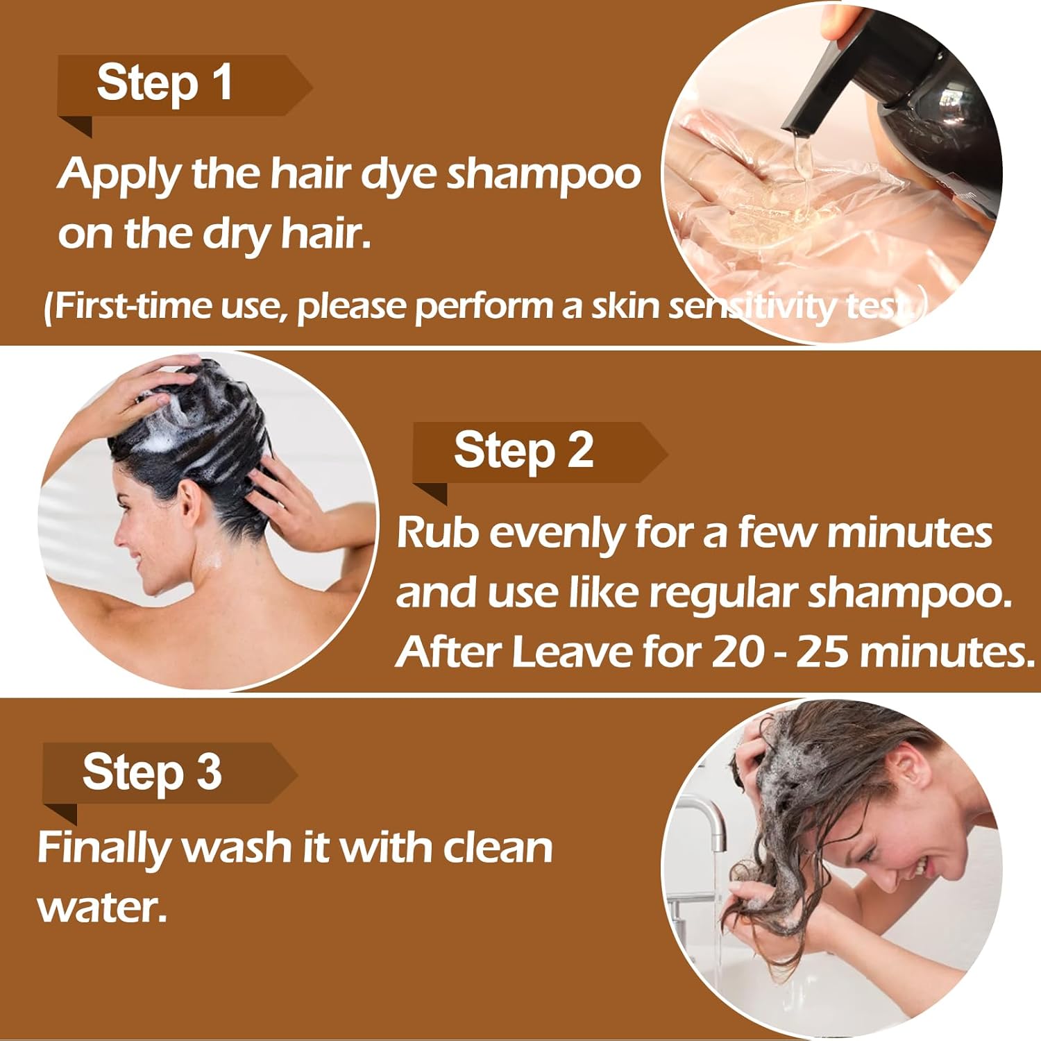 Thumbnail 3 de Shampooing Colorant Noir 3 en 1 – 500 ml pour Cheveux Brun Foncé