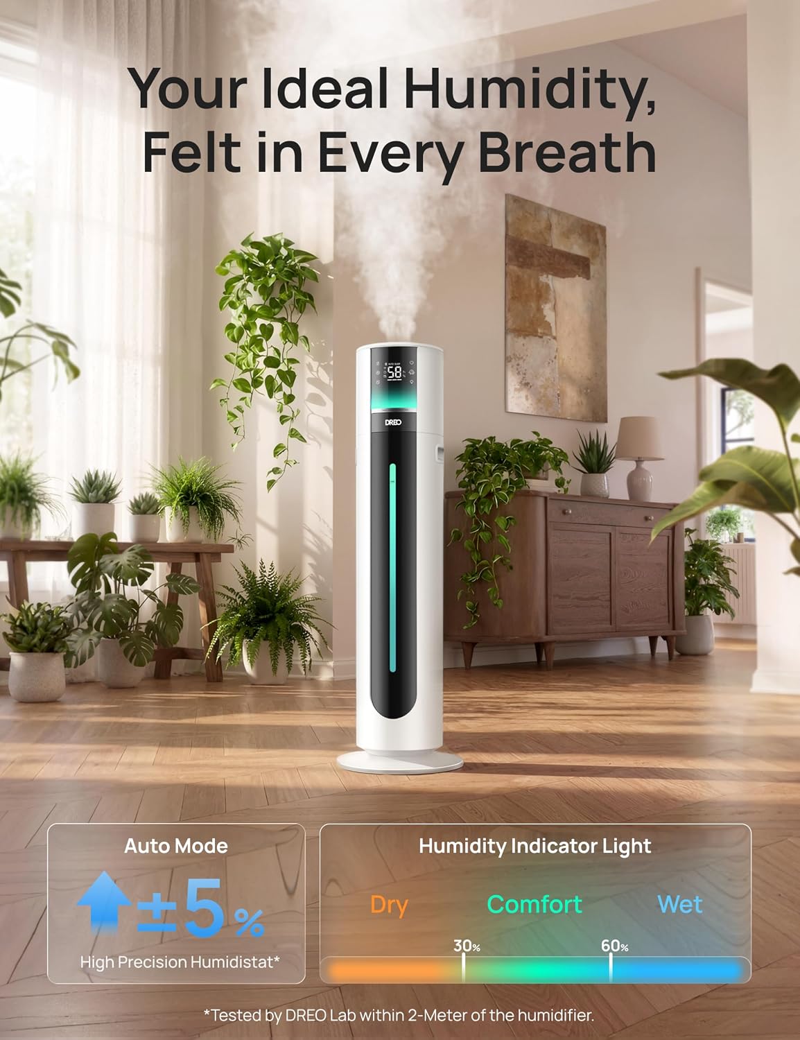 Detalle de DREO 747S DR-HHM017S White Smart Humidifier, 11L, App Control