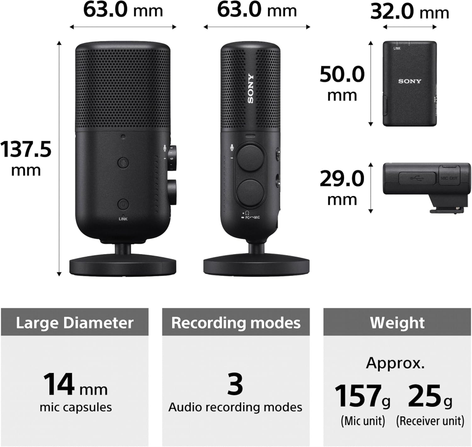Thumbnail 8 de Sony ECM-S1 Micrófono inalámbrico para streaming 🎙