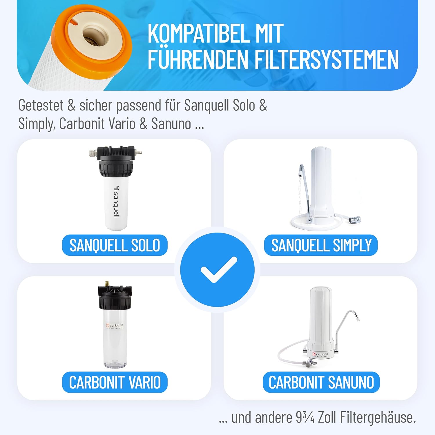 Detalle de sanquell SPFP Plus Superpure – Mikrofiltration mit 0,15 µm, 6 L/min, Aktivkohle- und Membranfilter