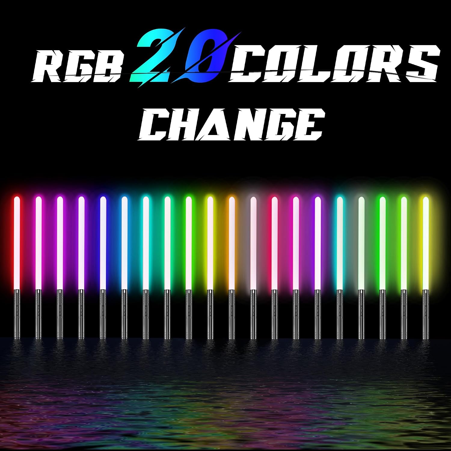 Detalle 2 de RGB 15-Color USB Rechargeable Lightsaber 2-Pack