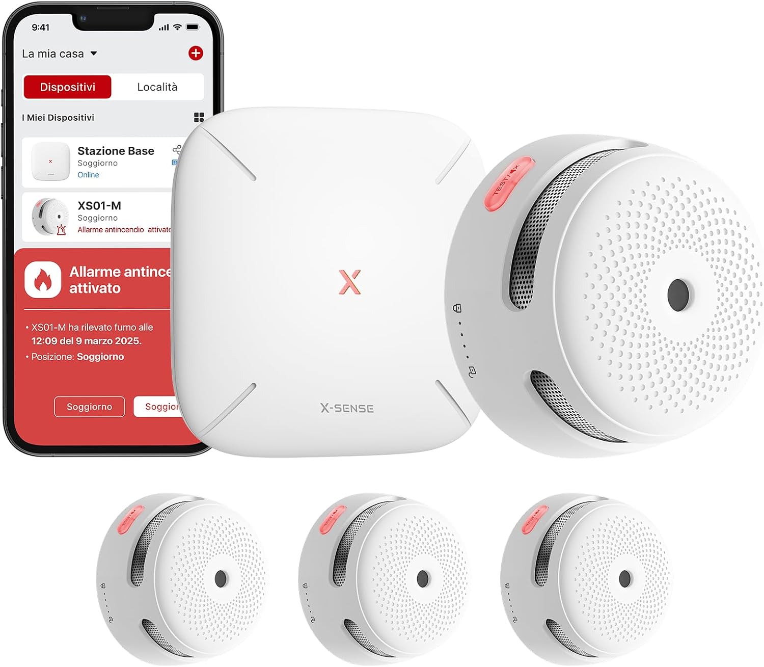 Detalle de X-Sense XS01-M rilevatore fumo con Wi‑Fi
