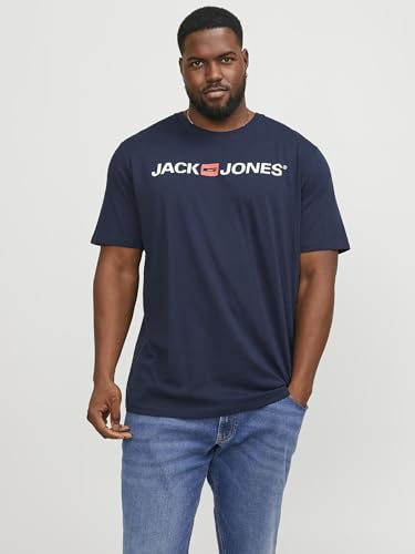 Detalle de Jack & Jones Jjecorp Logo Tee Crew Neck Noos Pls T-Shirt – Navy Blazer, 7XL EU