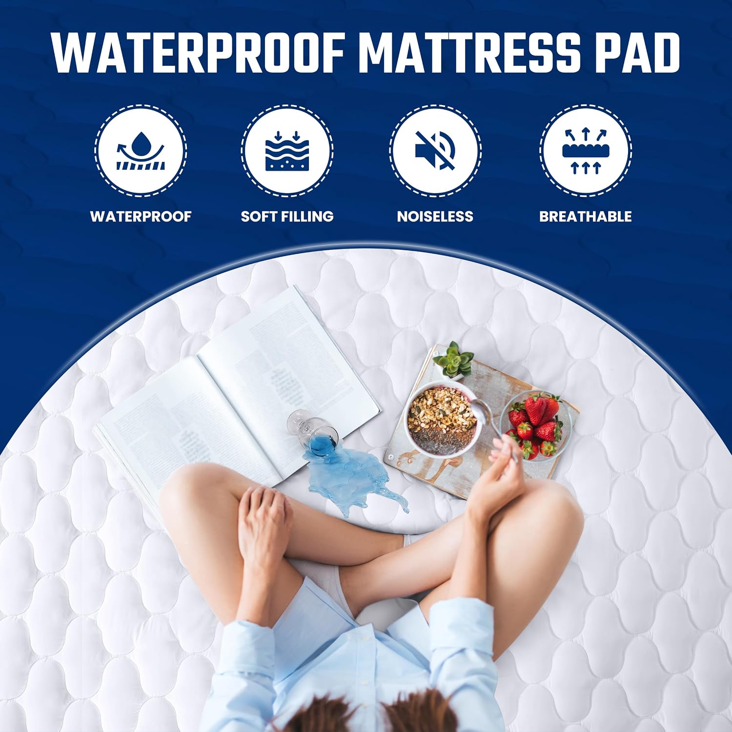 Thumbnail 4 de Utopia Bedding UB1626 Twin Waterproof Quilted Mattress Protector, 16" Deep Pocket