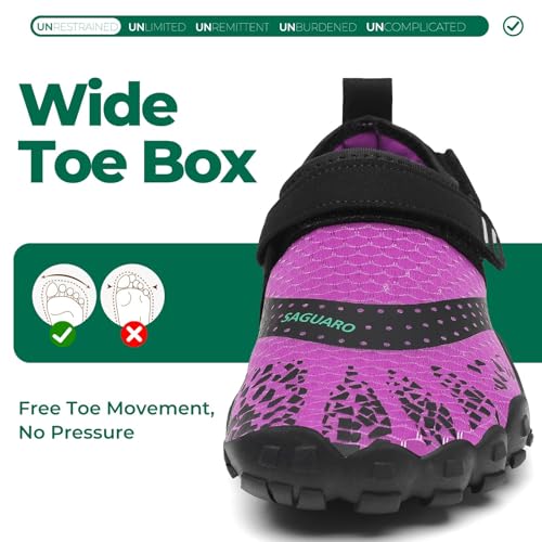 Detalle de SAGUARO zapatillas barefoot talla 38, moradas, zero drop y suela antideslizante