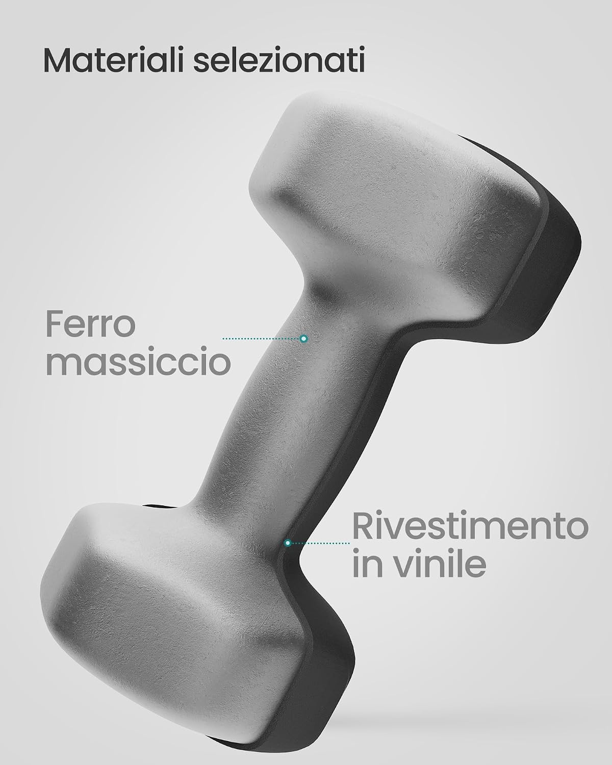Detalle de SONGMICS Set di 2 manubri esagonali con rivestimento in neoprene