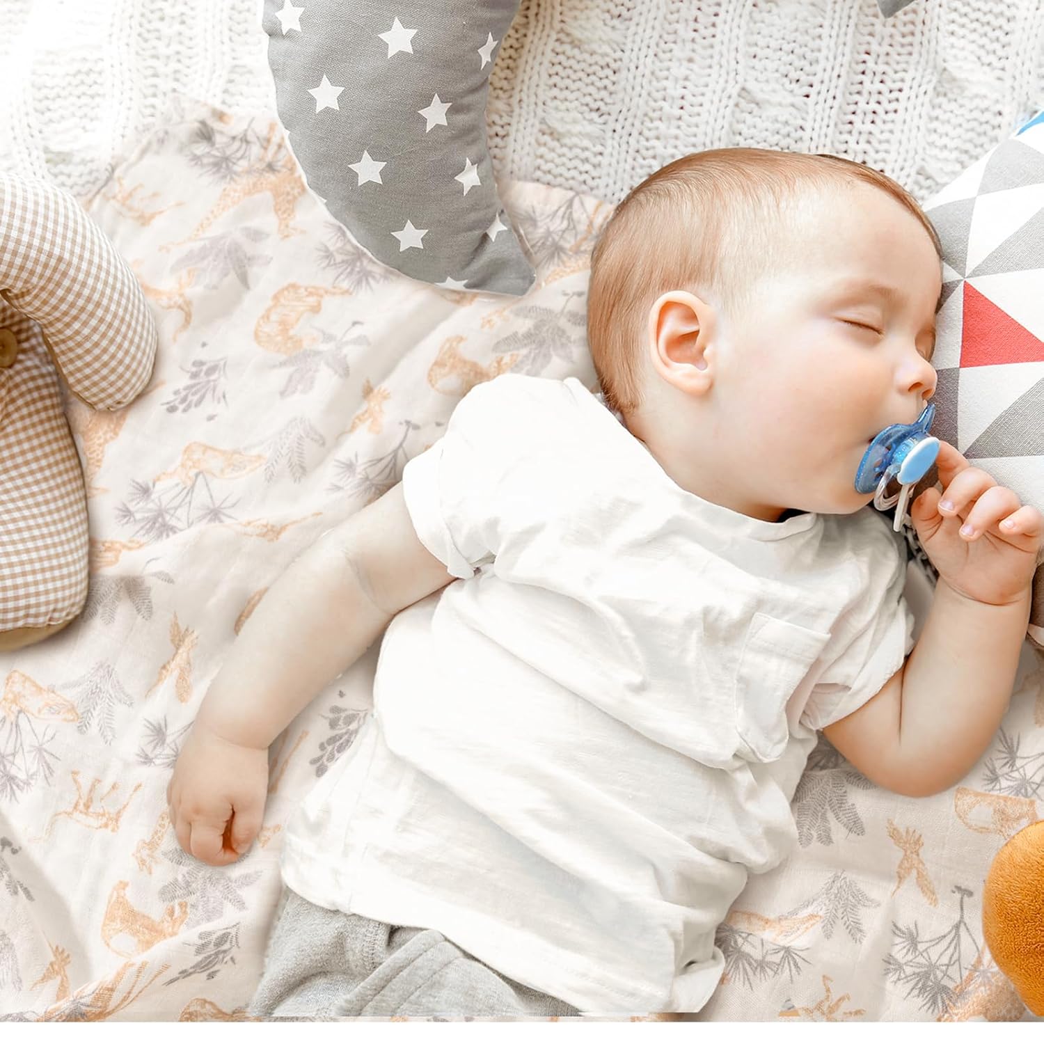 Thumbnail 5 de GLLQUEN Musselintücher für Babys (6er-Set) – 70 x 70 cm Spucktücher aus Bambus-Viskose & Baumwolle