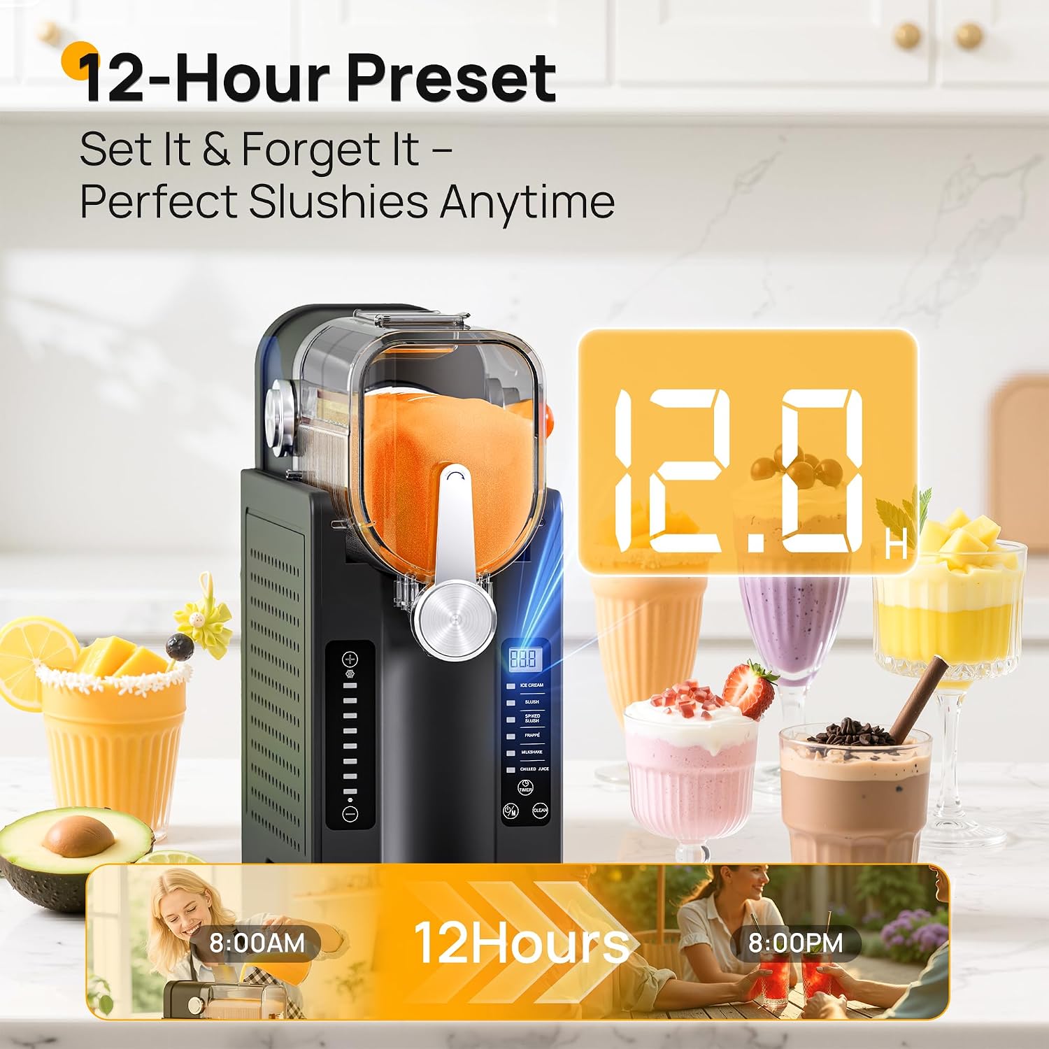 Detalle de Initio Slush Machine AD03: 6 preset programmes, 68 oz capacity, LED control