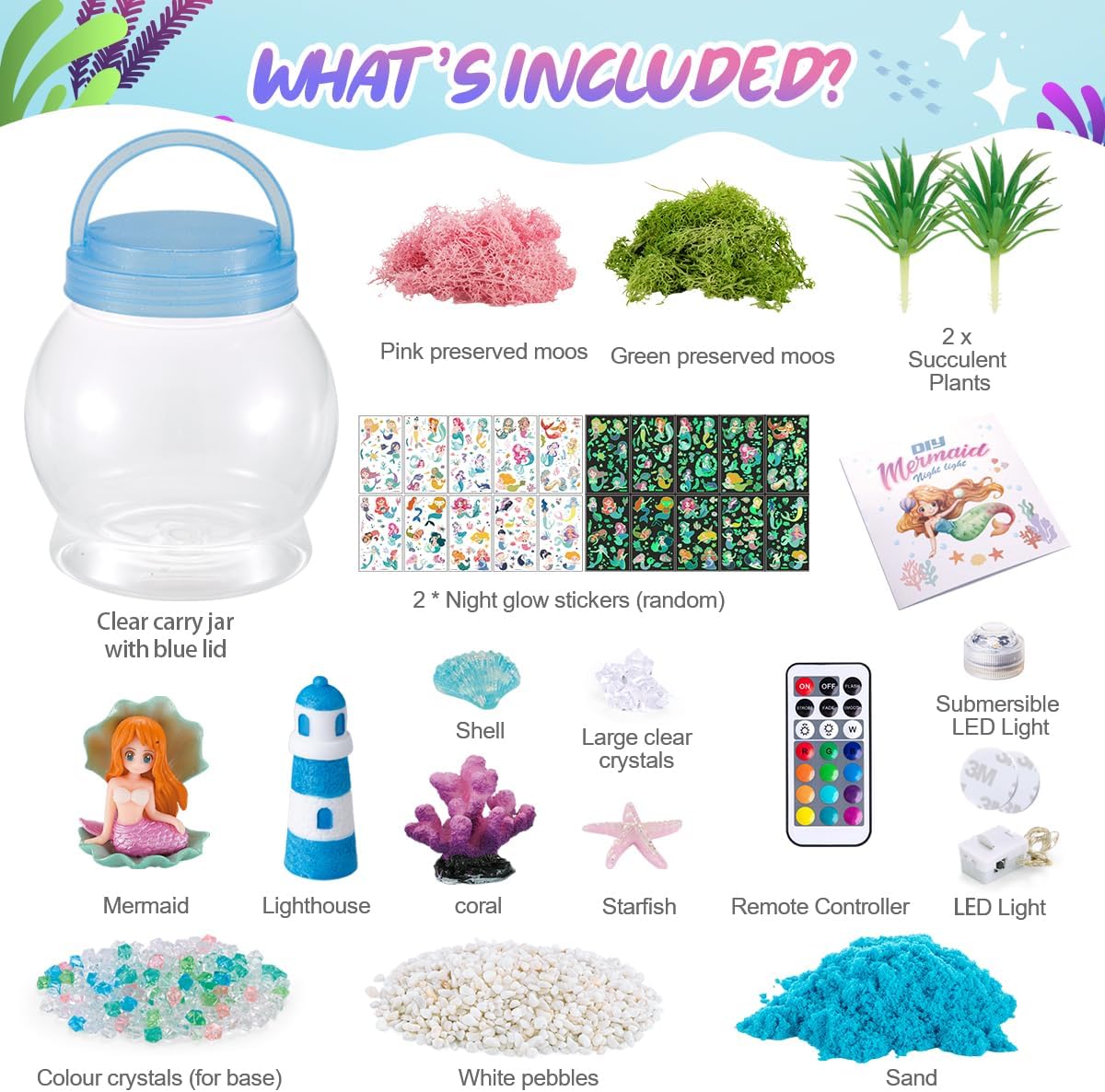 Detalle de MELAND Mermaid Terrarium Kit for kids