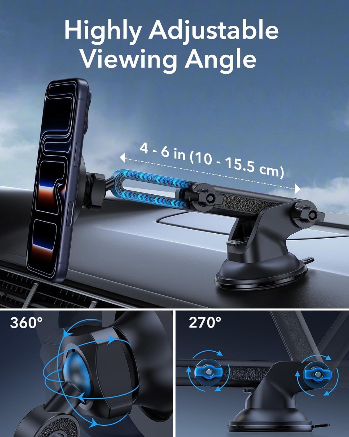 Thumbnail 4 de ESR Dashboard Magnetic Phone Holder HaloLock for iPhone 15