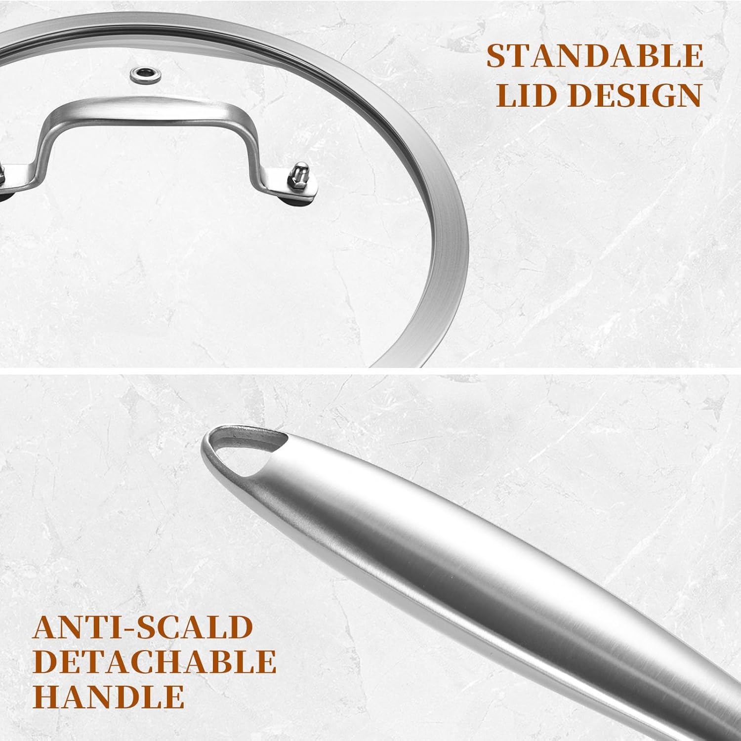 Thumbnail 4 de LOLykitch 26 cm Tri-ply Stainless Steel Frying Pan with Lid