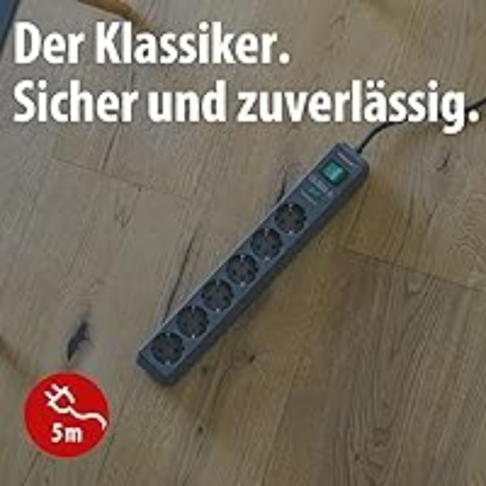 Thumbnail 1 de Brennenstuhl Eco-Line 6-Fach Steckdosenleiste mit Überspannungsschutz, anthrazit, 5 m Kabel