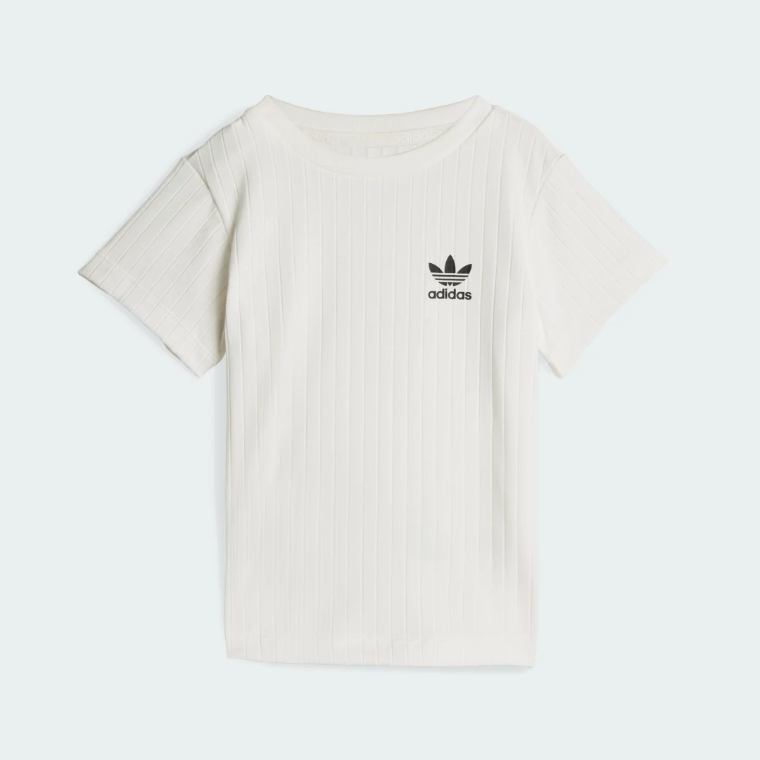 Thumbnail 1 de Conjunto camiseta y pantalón corto de canalé ancho Regular de Adidas – Color Verde