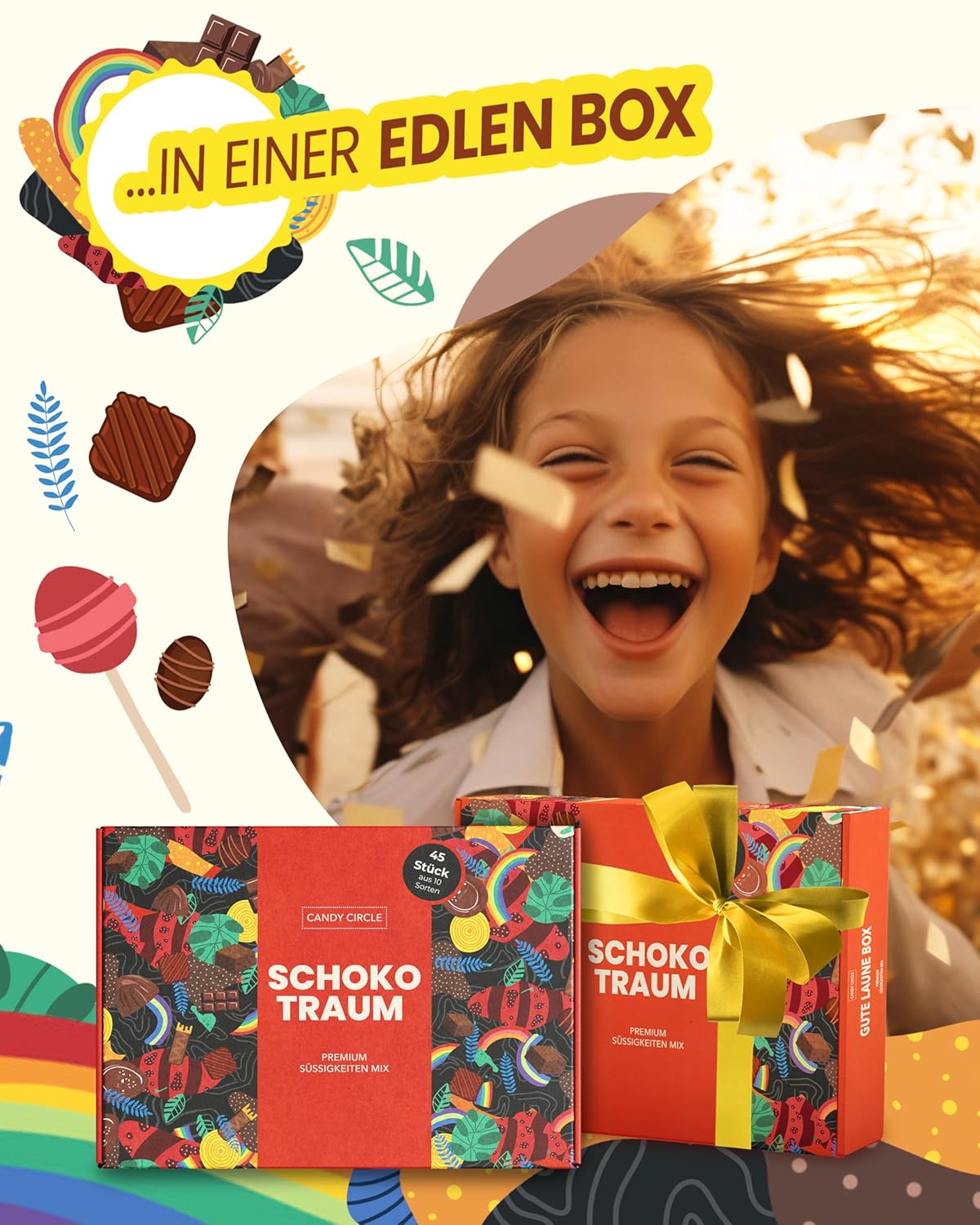 Thumbnail 2 de Süßigkeiten Box mit Kinderschokolade „Schokotraum“ von Candy Circle – Geschenk- und Naschbox mit Kinder-Snacks