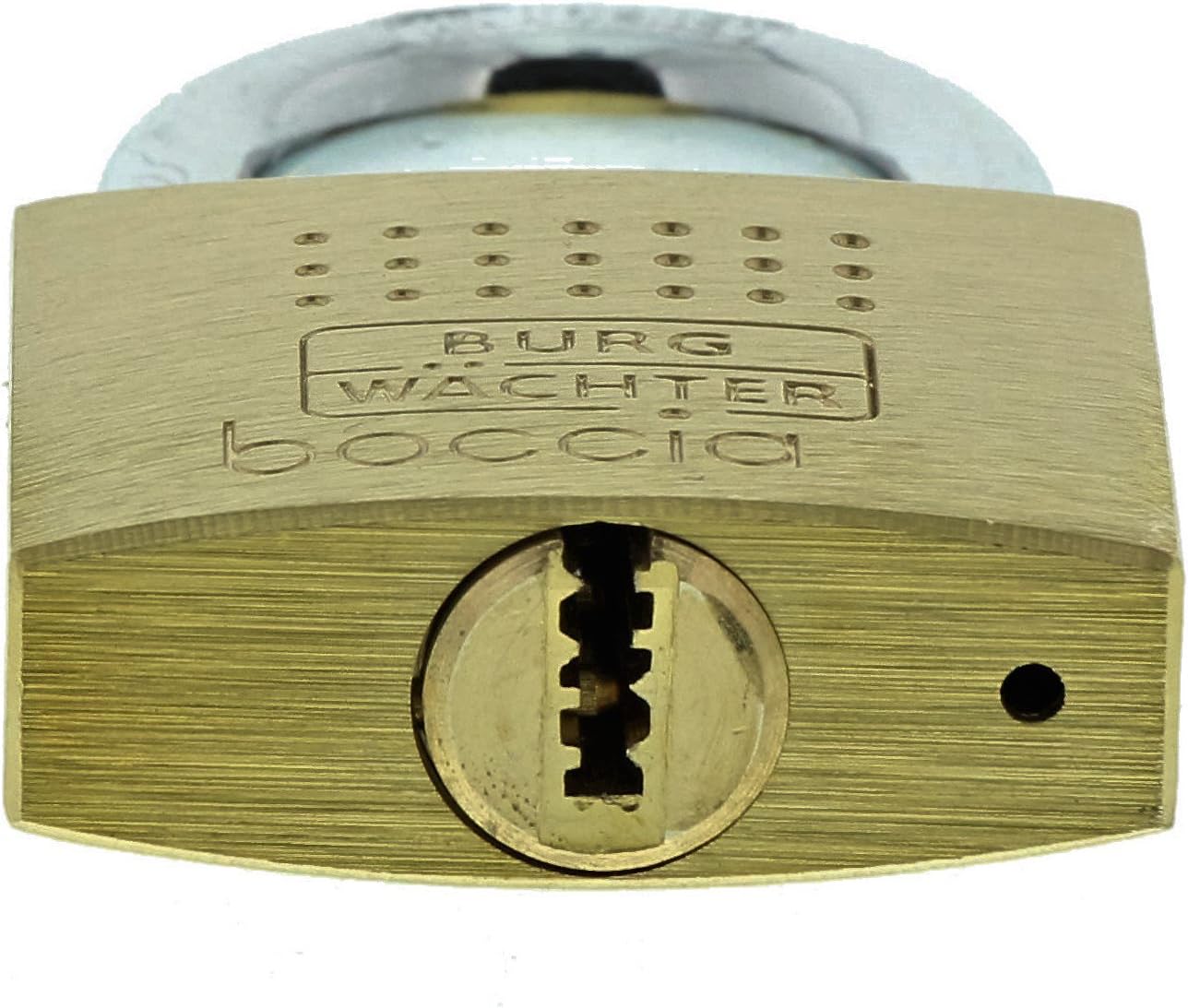 Detalle de Burg-Wächter Vorhängeschloss Boccia 450 40 6 SB – 6,5 mm Bügelstärke, Kneifschutz, 6 Schlüssel