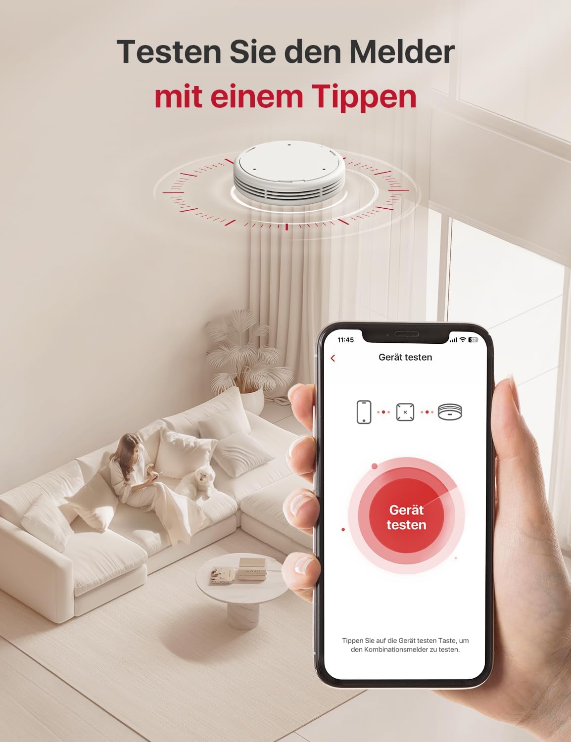 Thumbnail 3 de X-Sense WLAN-Rauch- und Kohlenmonoxidmelder mit Sprachalarm (SBS50-Basis), XP0A-MR11 – 2-in-1