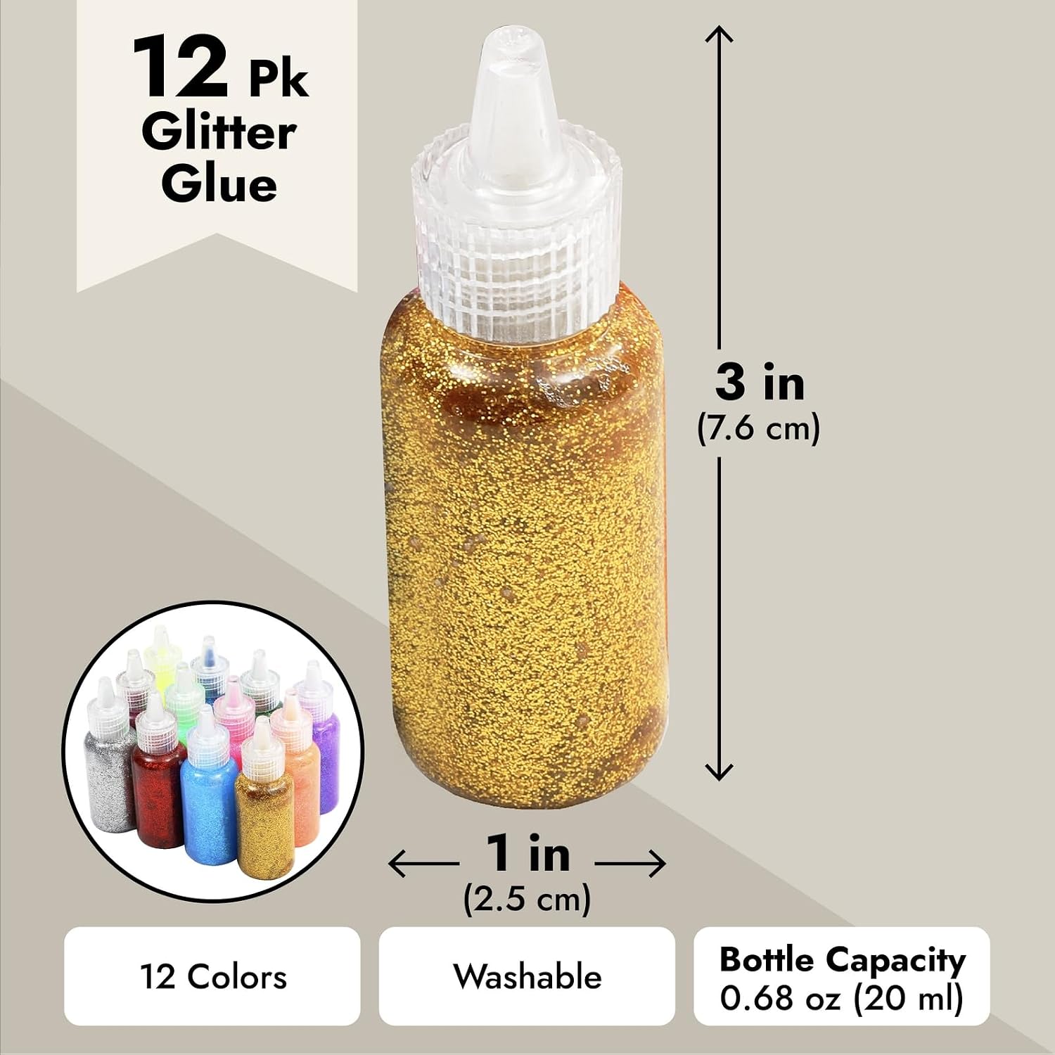 Thumbnail 2 de Bright Creations Glitter Glue, 20 ml