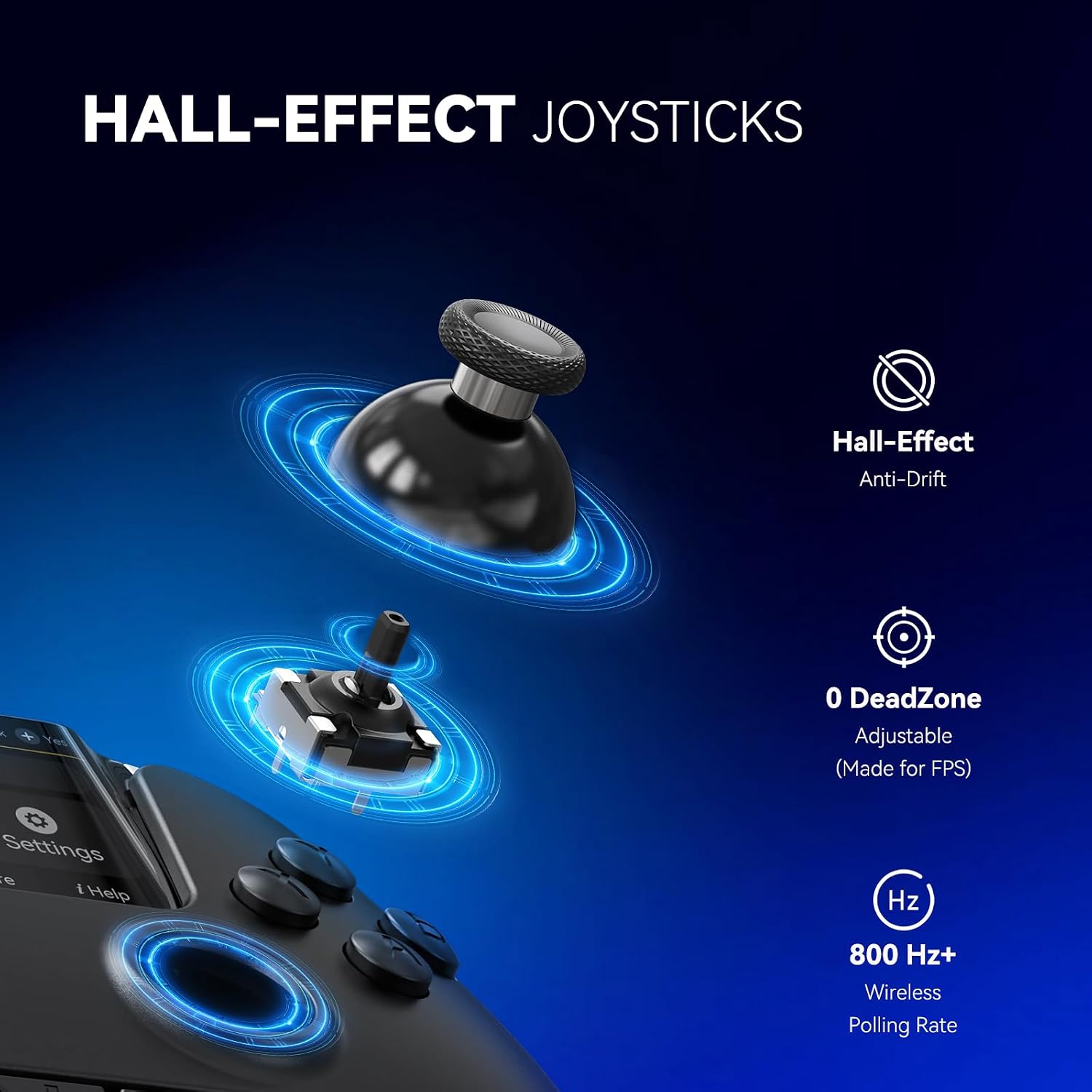 Thumbnail 2 de FIEHDUW ManbaOne interactive gaming controller (Hall Effect, LED, mapping buttons) for PC, Switch, iOS & Android