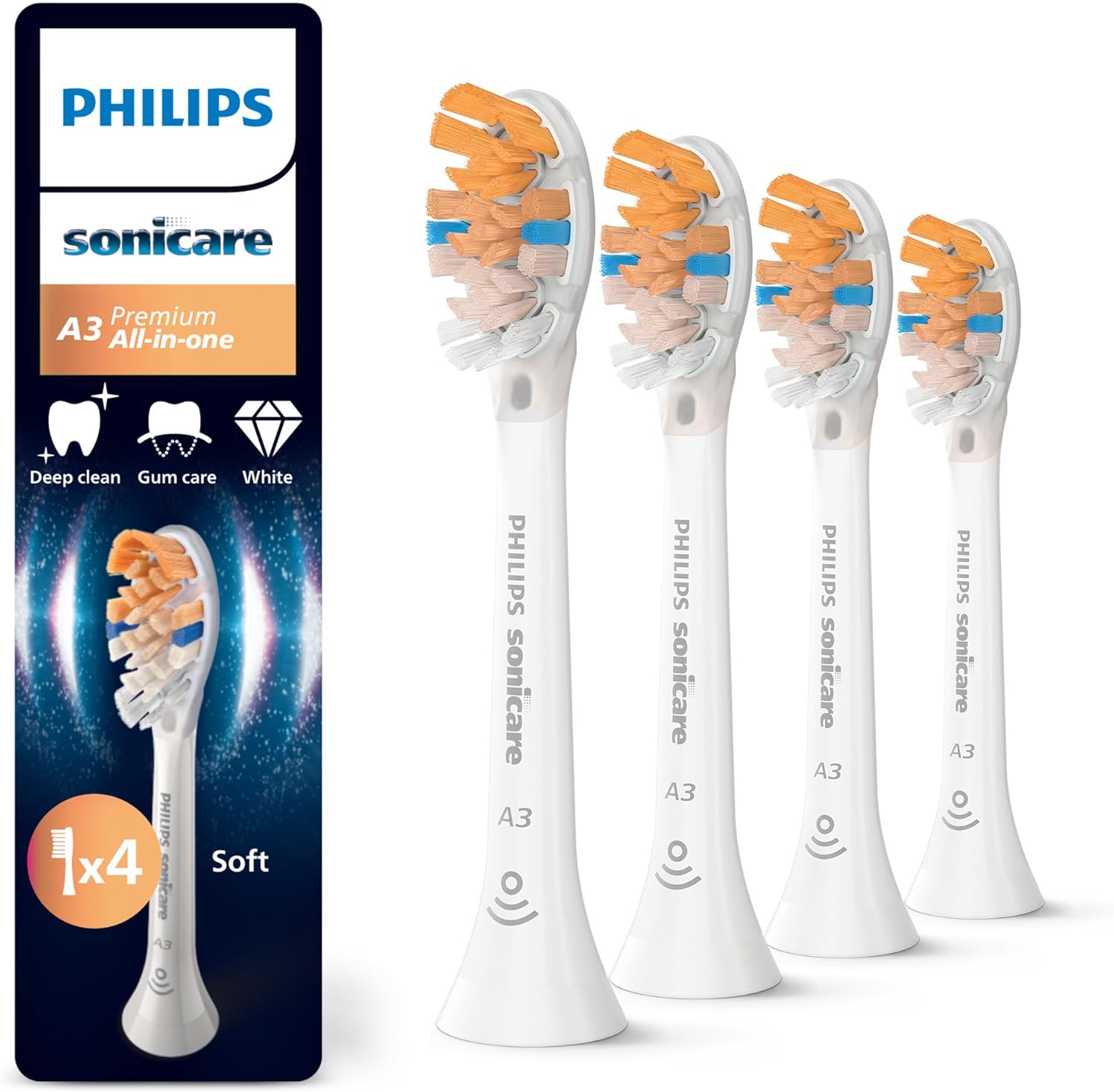 Detalle de Philips Sonicare A3 Premium All-in-One 4 Pack