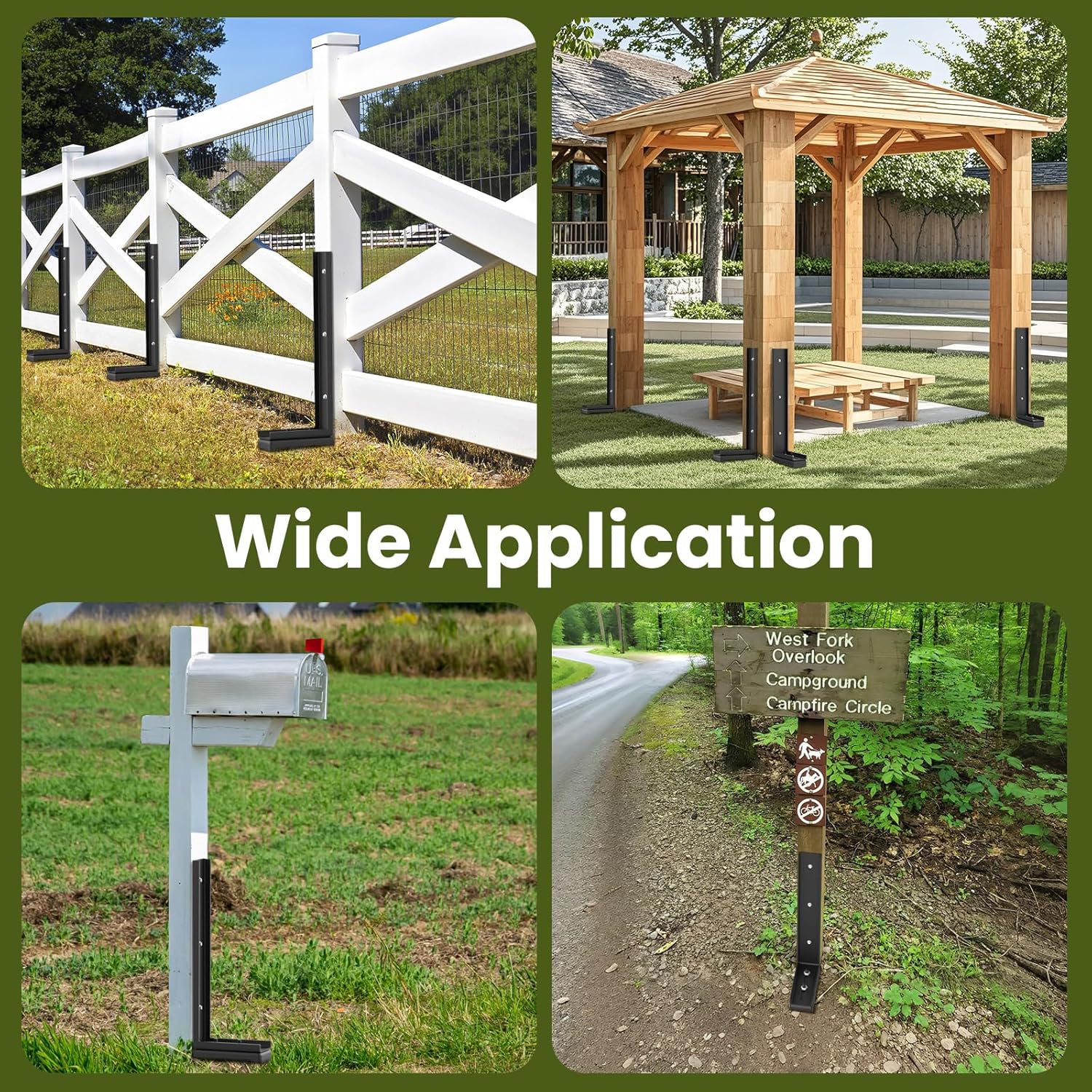 Thumbnail 6 de Housolution Fence Post Repair Kit: Heavy-Duty, Rust-Resistant Ground Spike for Leaning or Broken Wood Posts