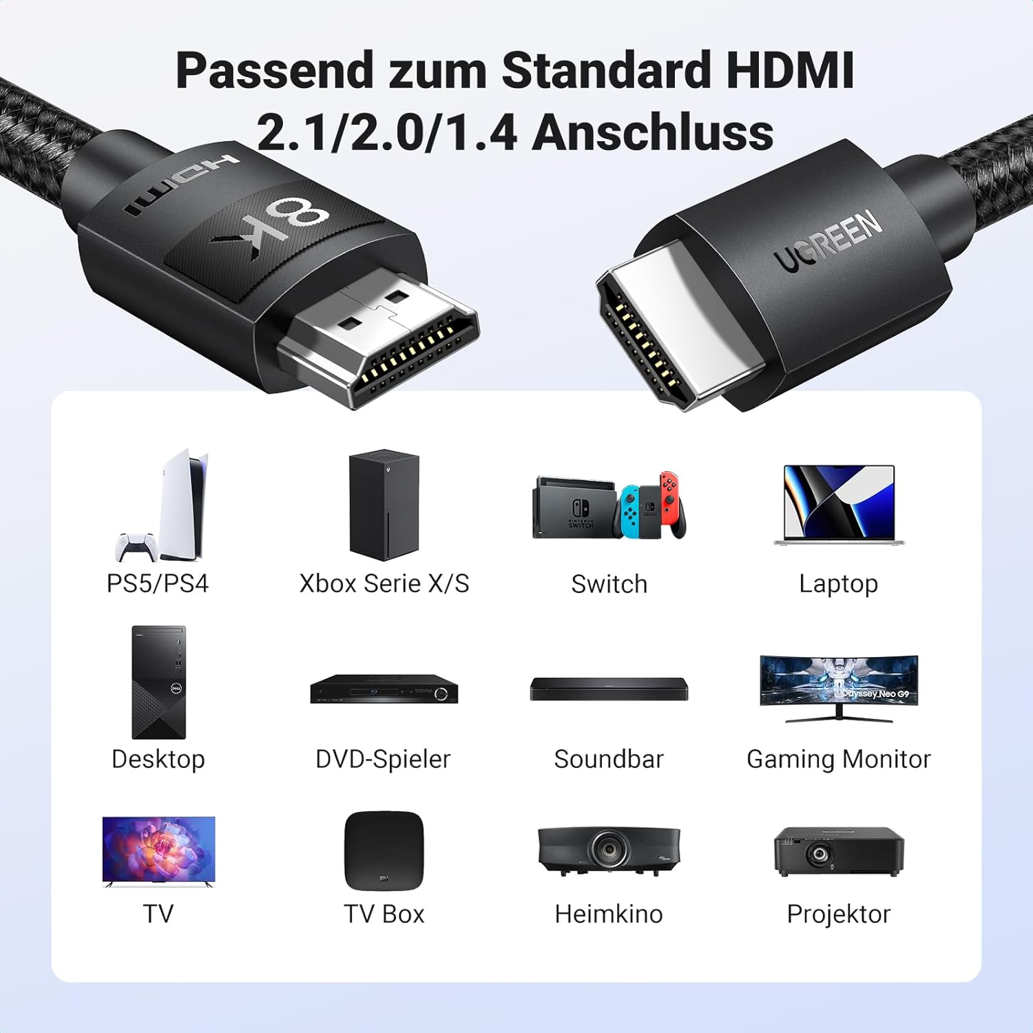 Thumbnail 5 de UGREEN HDMI 2.1 Kabel 2 m — 48 Gbit/s