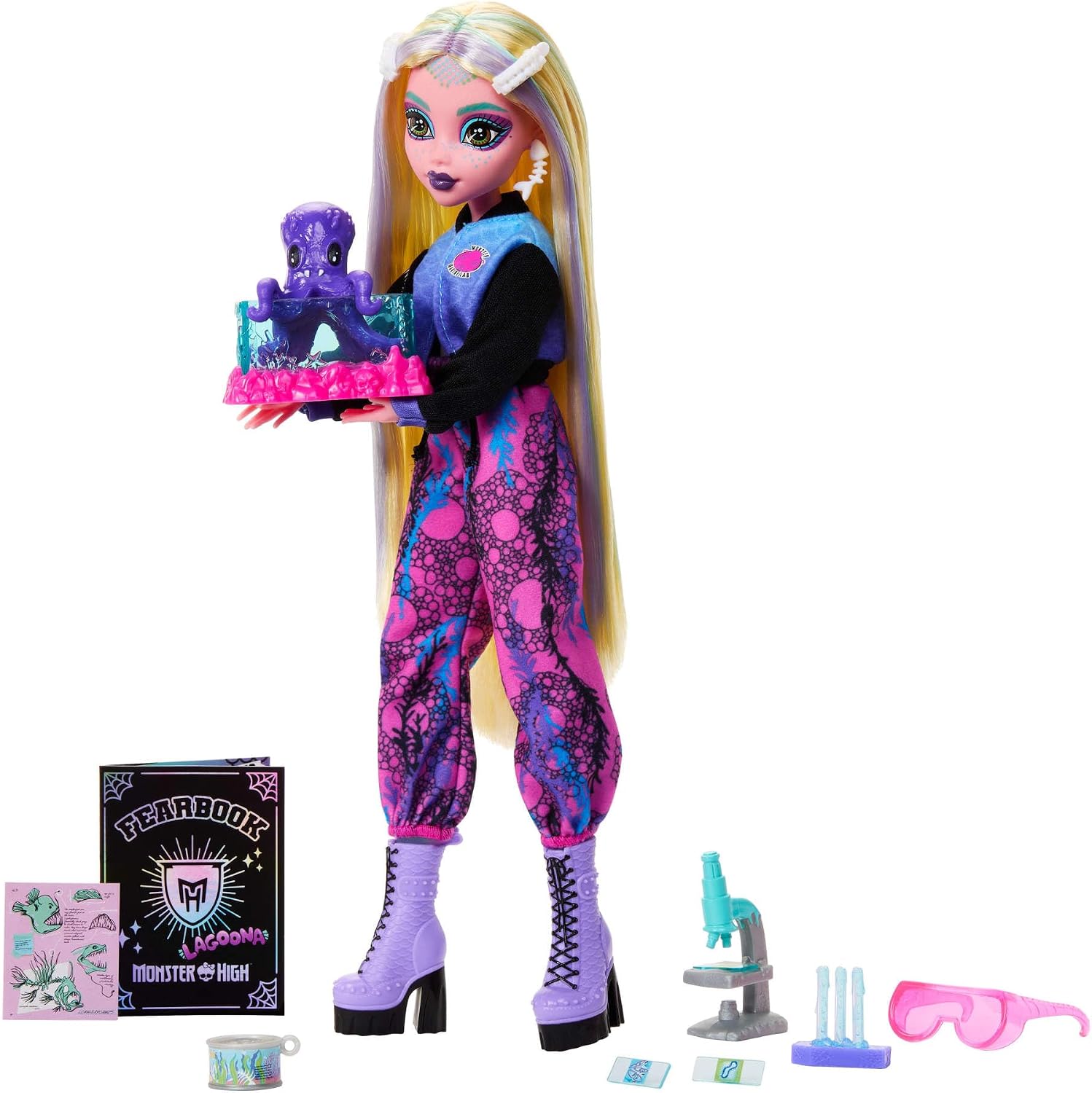 Detalle de Monster High JML45 Lagoona Blue – lalka z akcesoriami do biologii morskiej