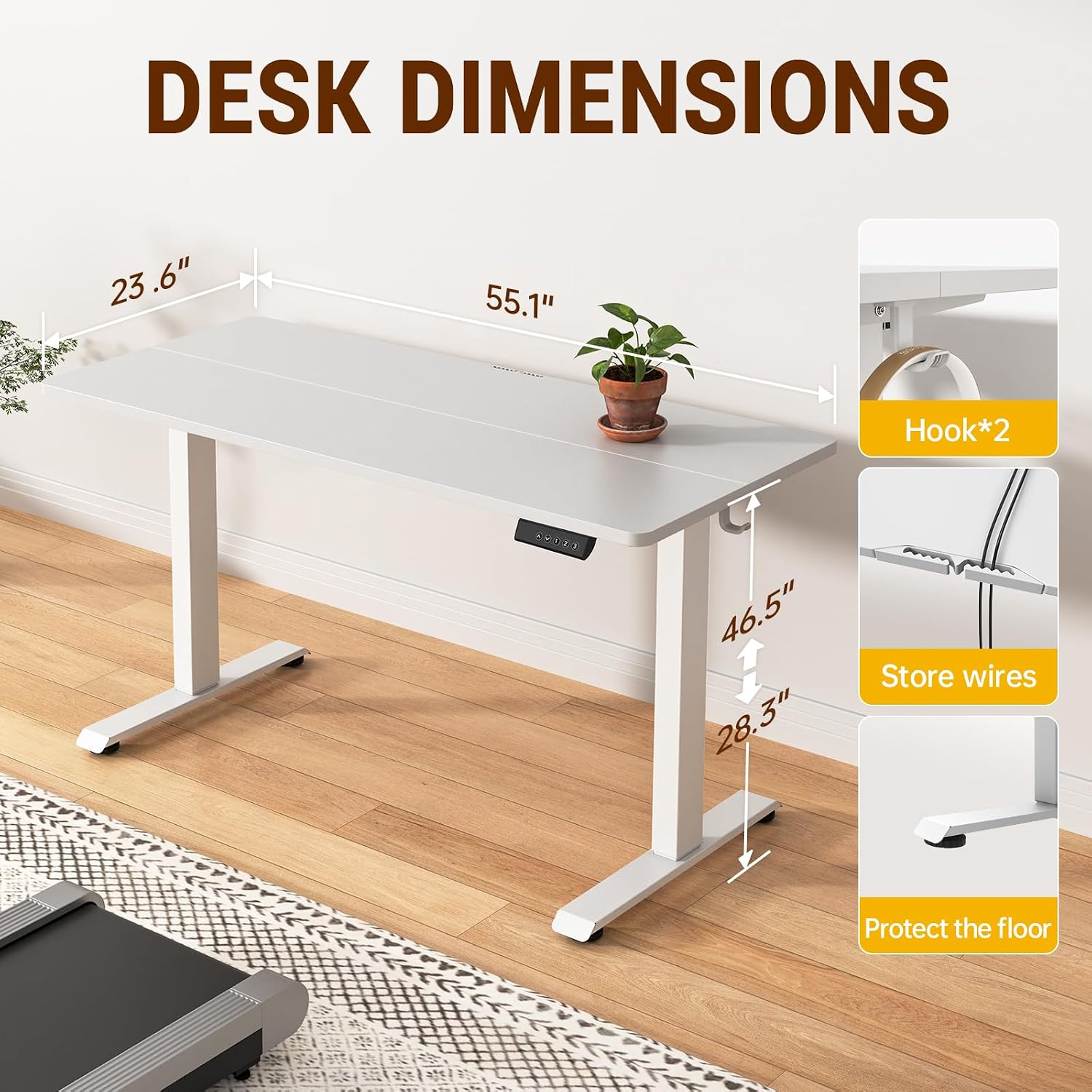 Detalle 2 de Veken Electric Standing Desk, 55-Inch