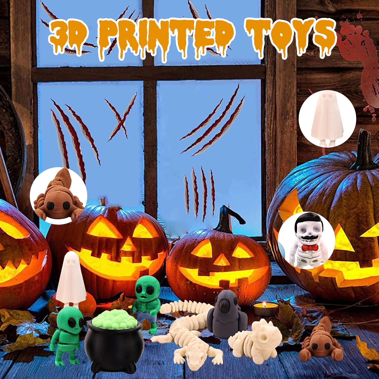 Detalle de 3D Printed Figurines Set by ZOU3D: Articulated Animal Miniatures for Play, Fidgeting, and Display