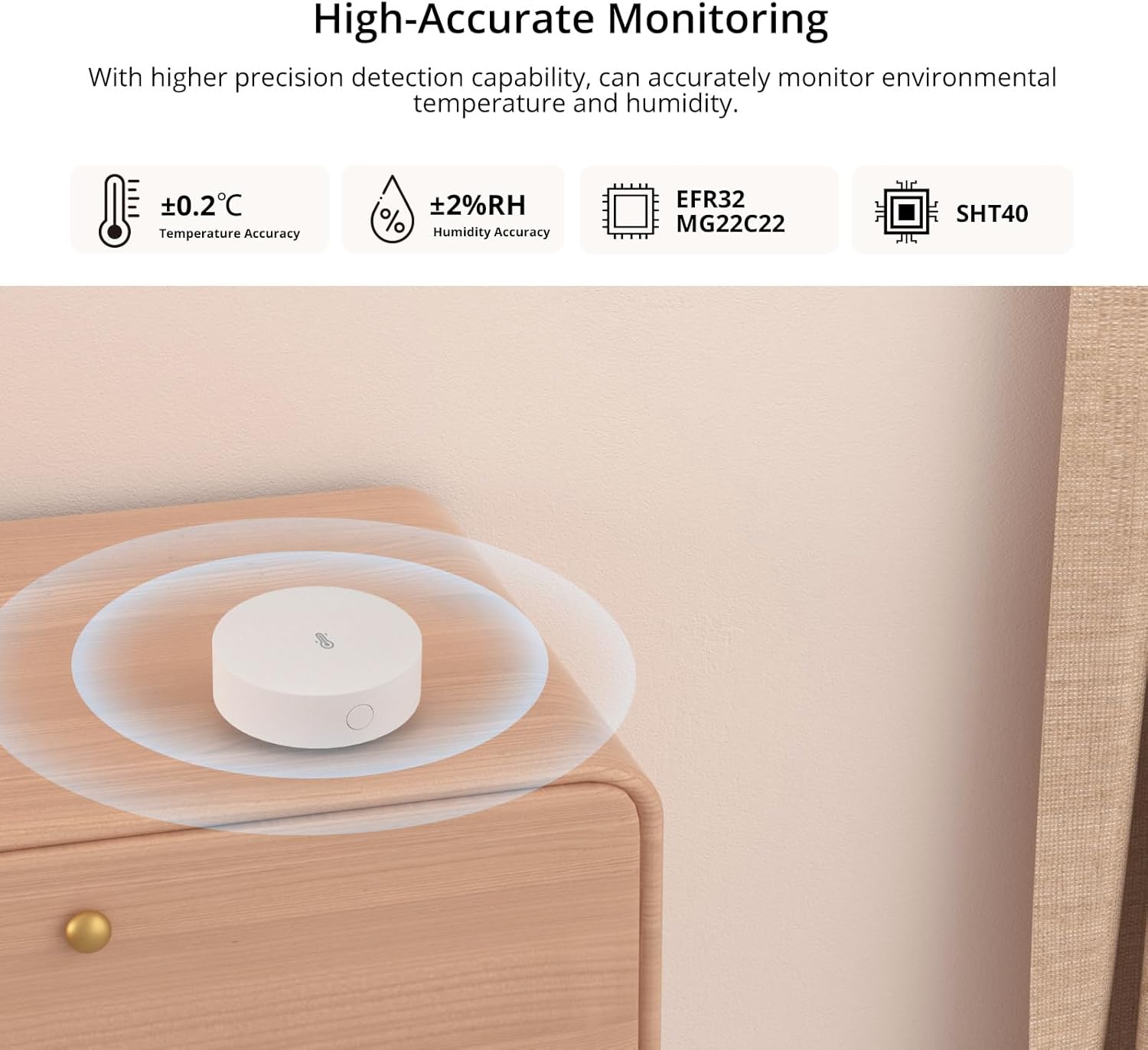 Detalle 2 de SONOFF 2 Pack SNZB-02P Zigbee Temperature and Humidity Sensor