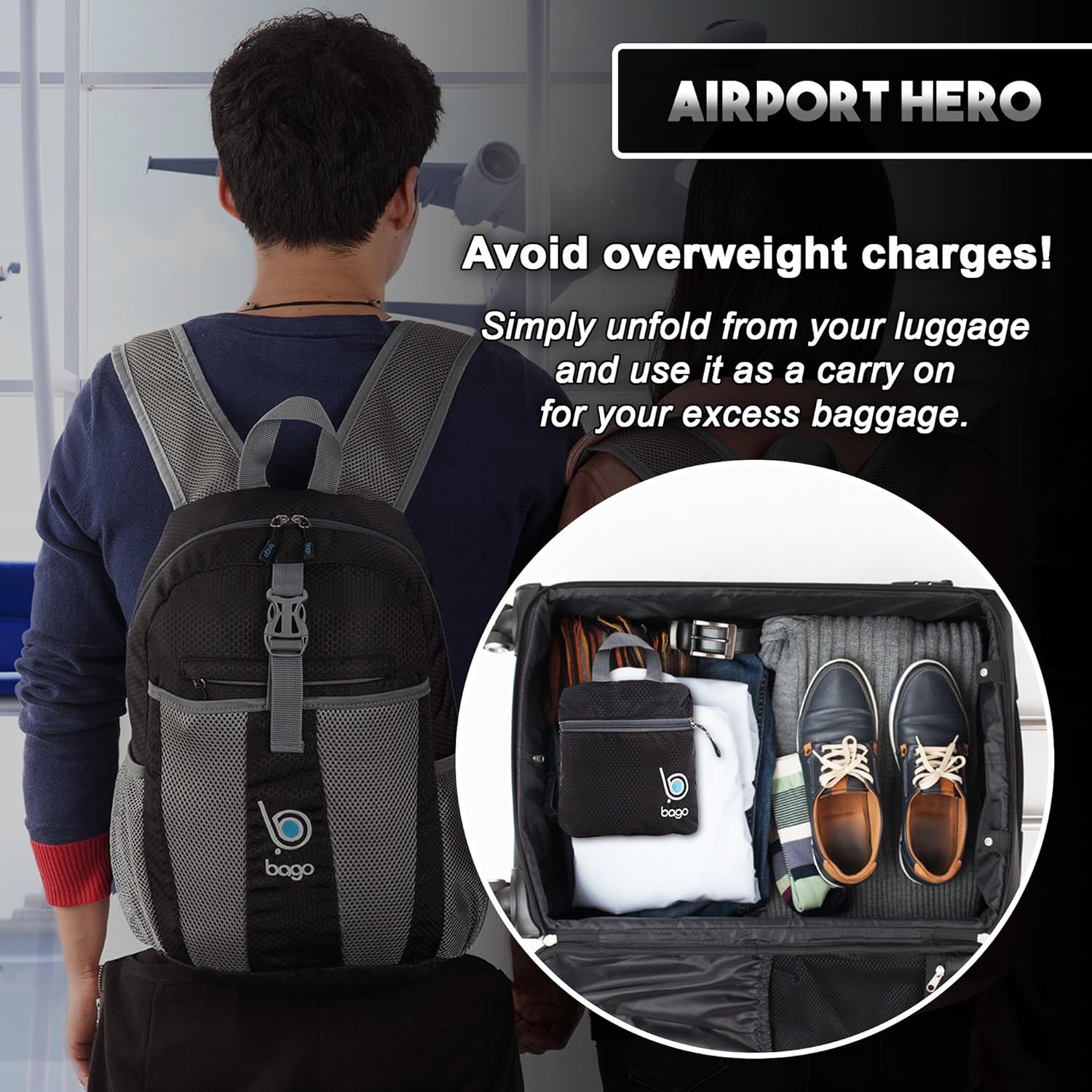 Detalle de Bago 25L waterproof hiking backpack