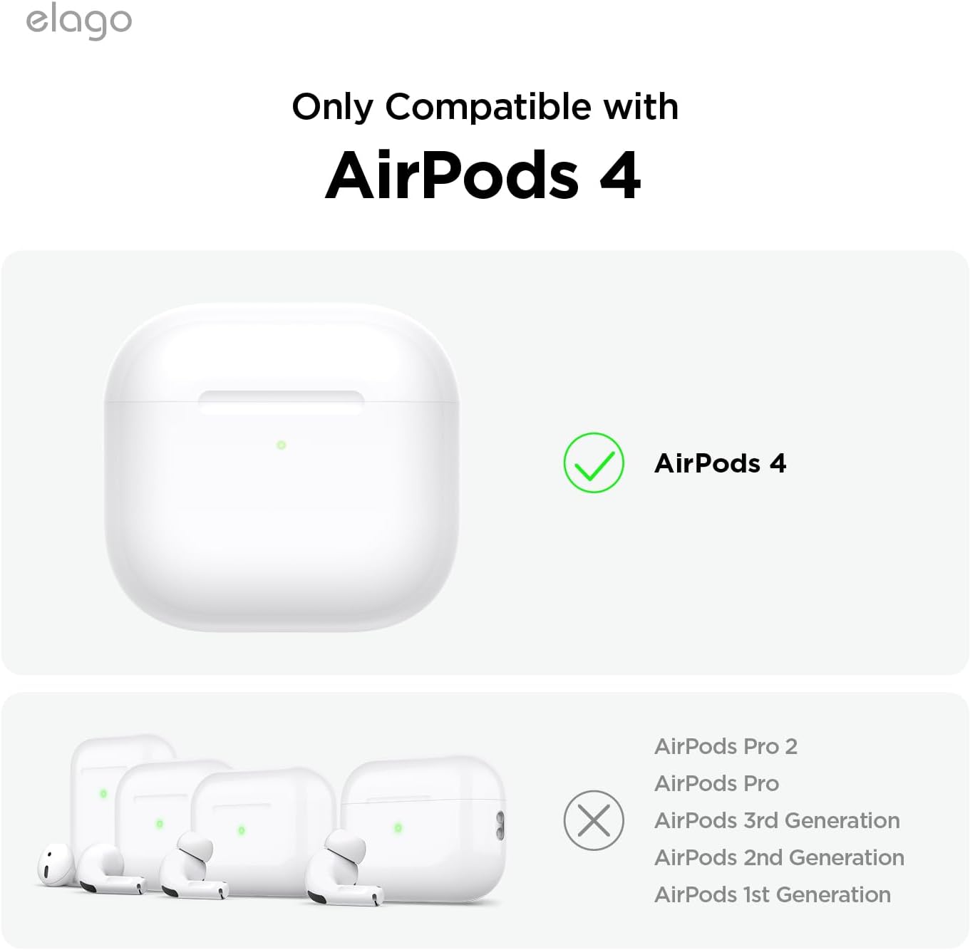 Thumbnail 1 de elago Coque AW5 compatible AirPods 4 (2024) – housse silicone style console de jeu portable rétro noire, avec mousqueton