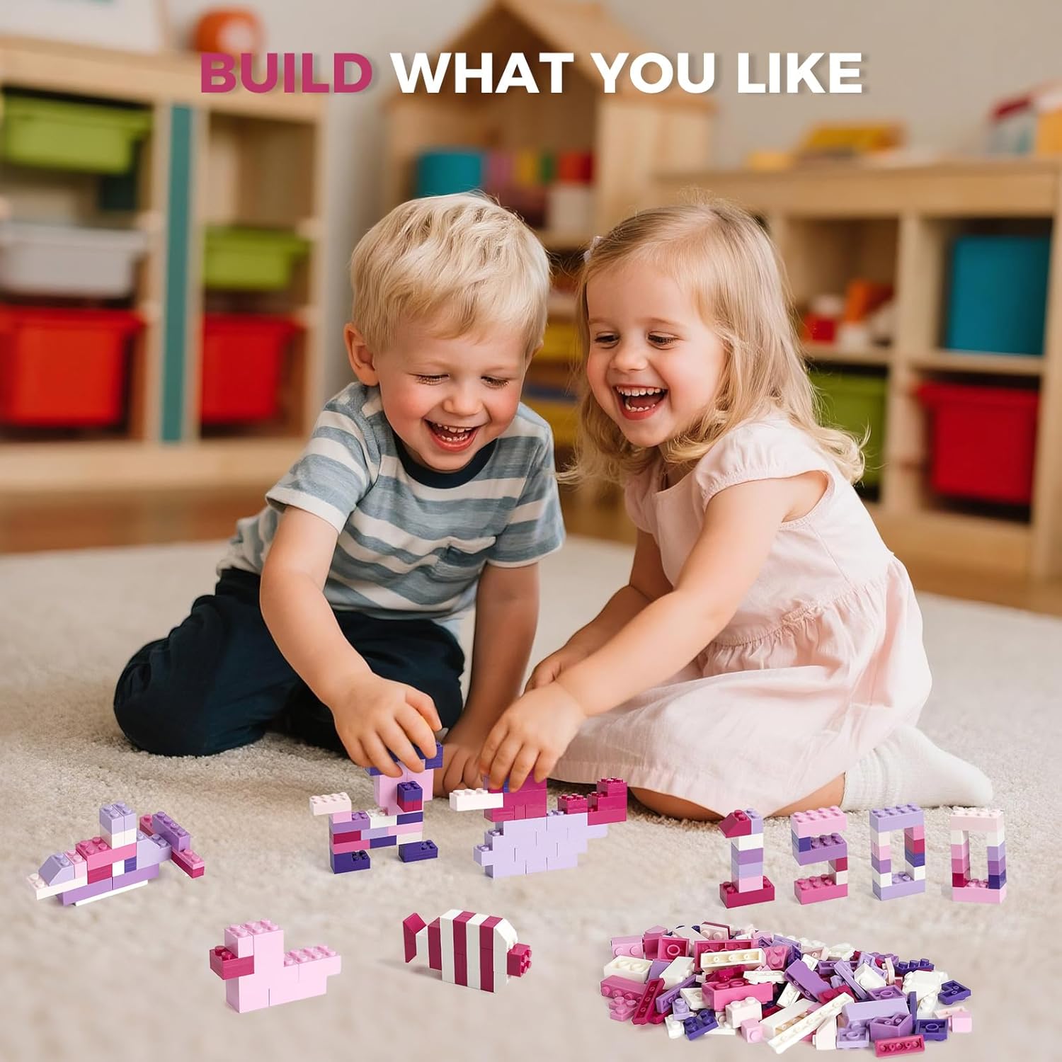Detalle 2 de HUIZDQ 1500 Pieces Building Bricks – Classic Set Compatible with All Major Brands (Girl Colour)