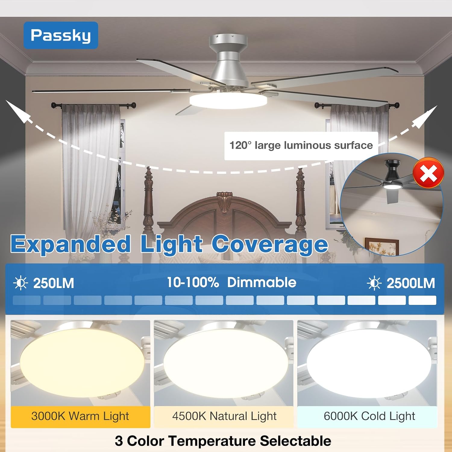 Detalle de Passky 60-inch ceiling fan