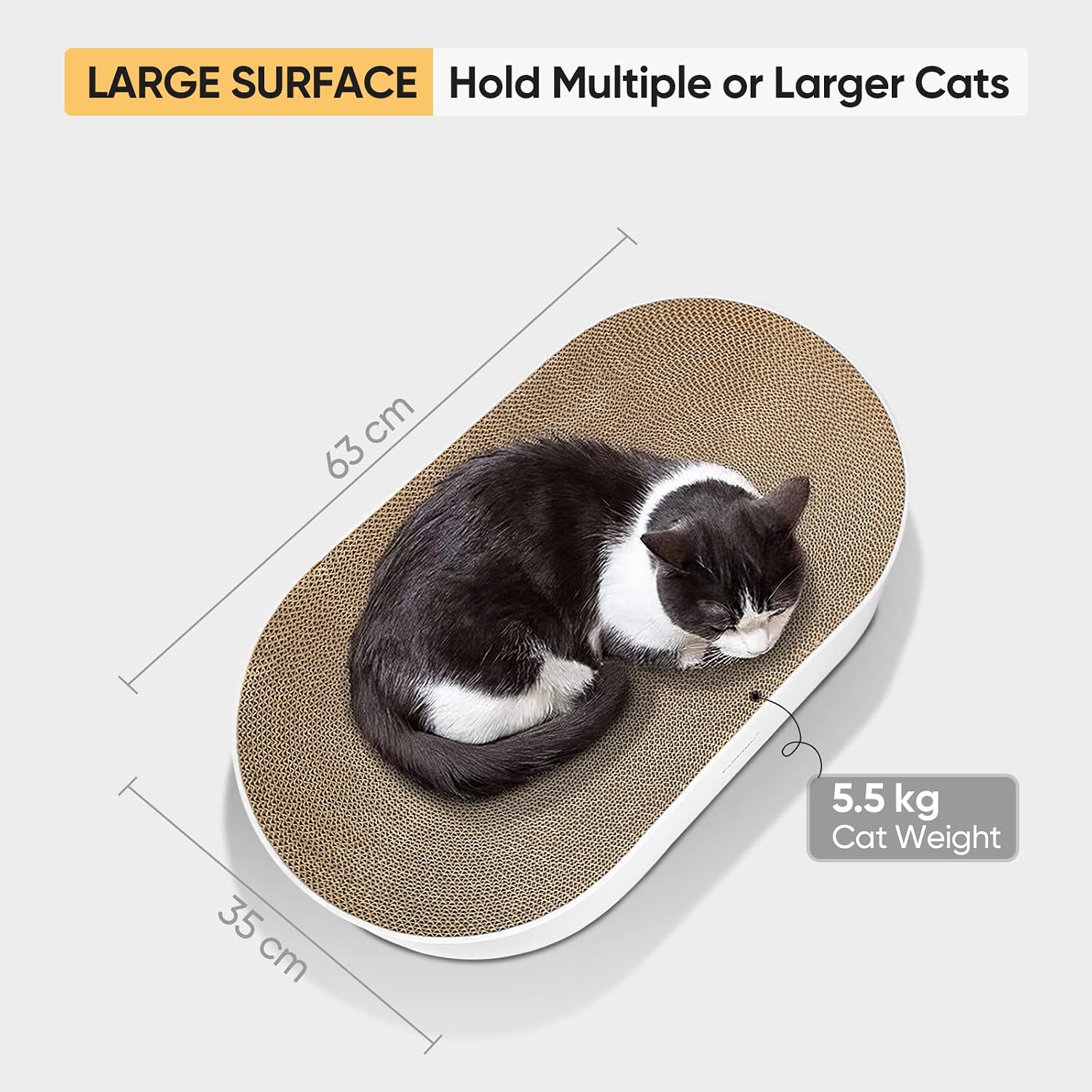 Detalle 2 de Furjoy Katzen Kratzbrett 63 x 35 x 10 cm Oval