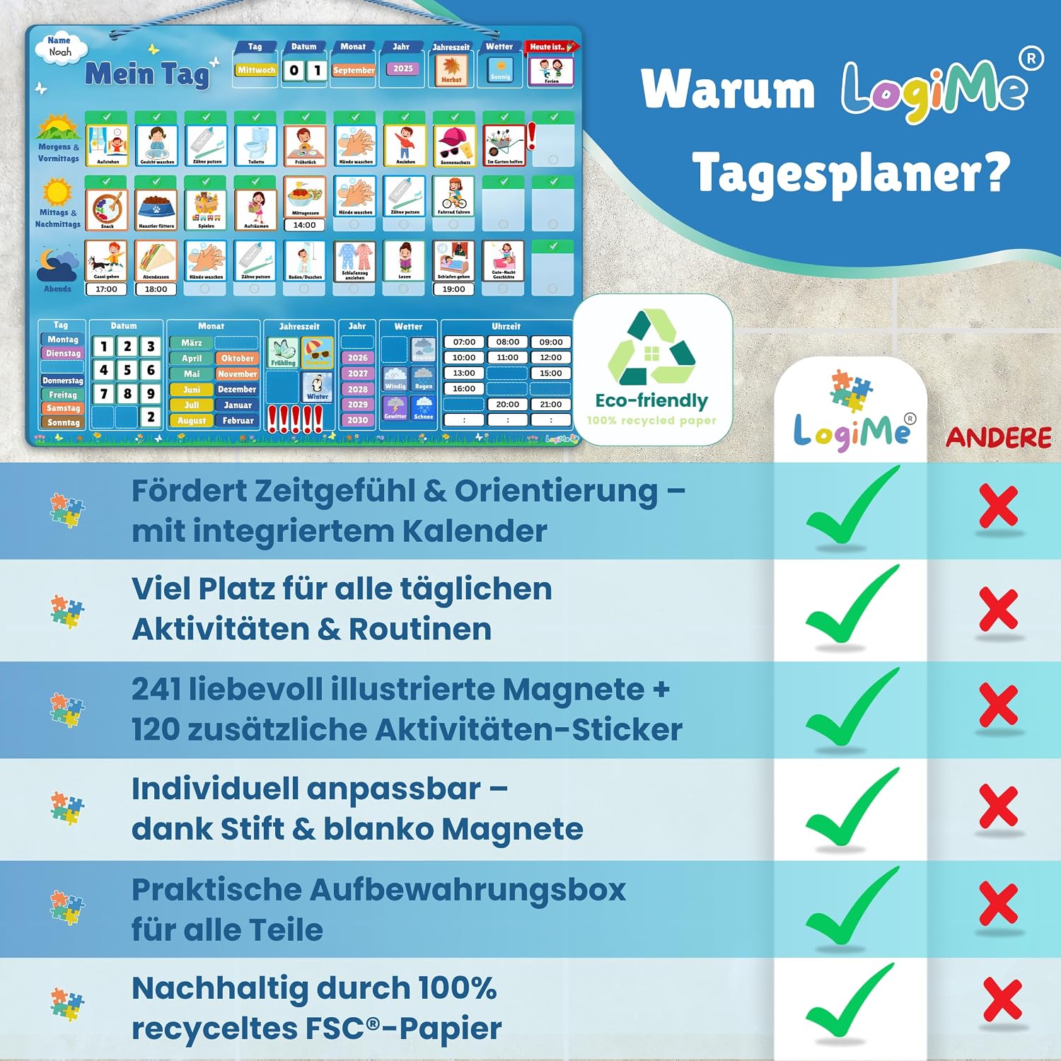 Thumbnail 6 de LogiMe Tagesplaner 241 Magneten đź“…