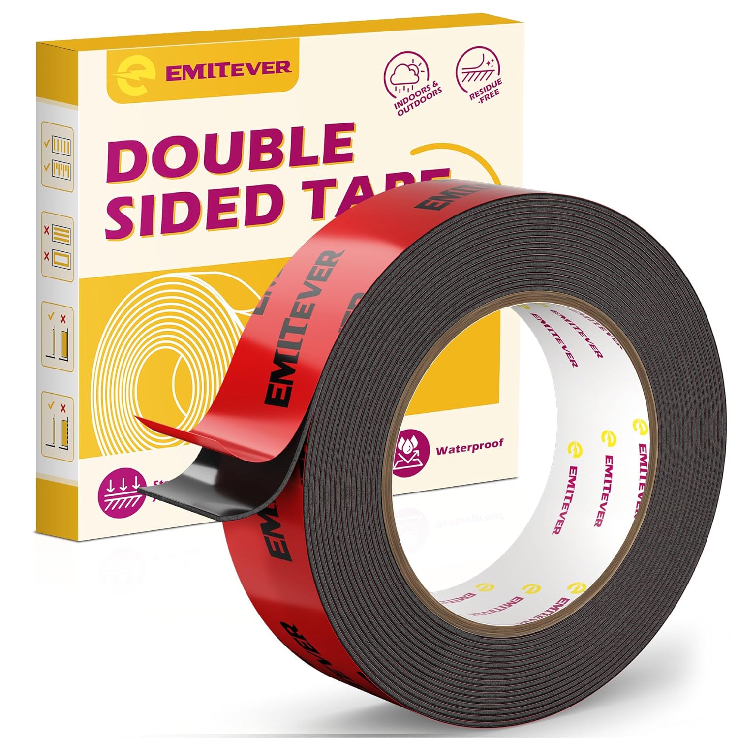 Detalle de Emitever double sided tape 5m extra strong
