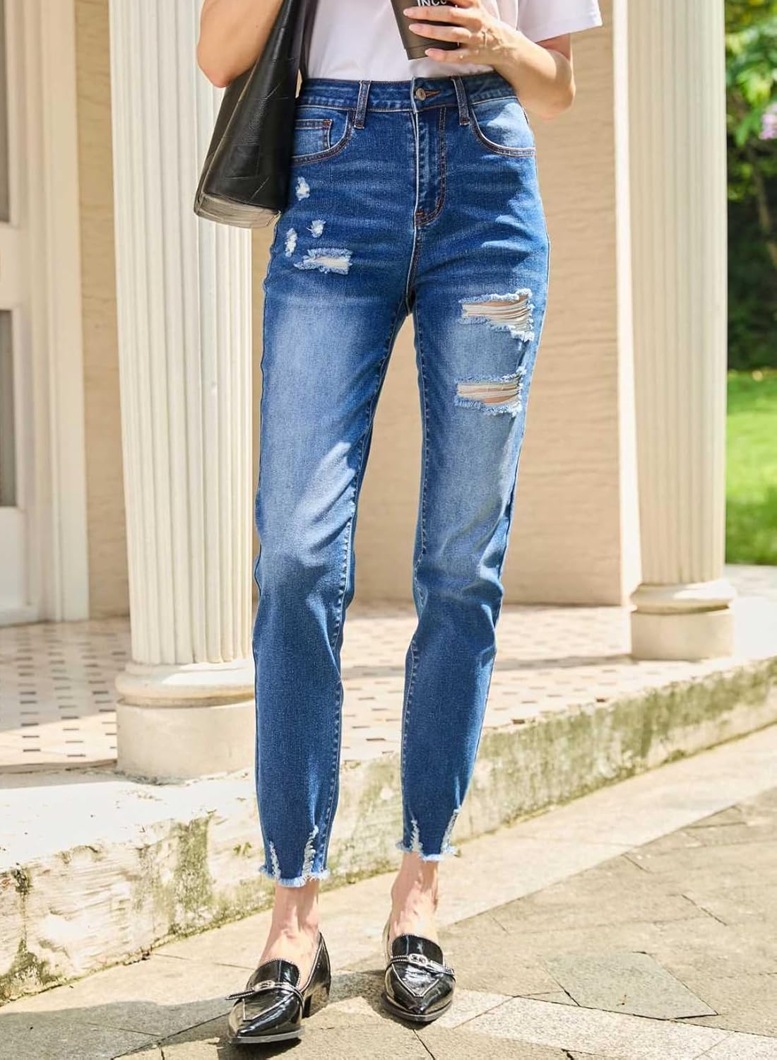 Detalle 2 de EVALESS High Waisted Tummy Control Jeans