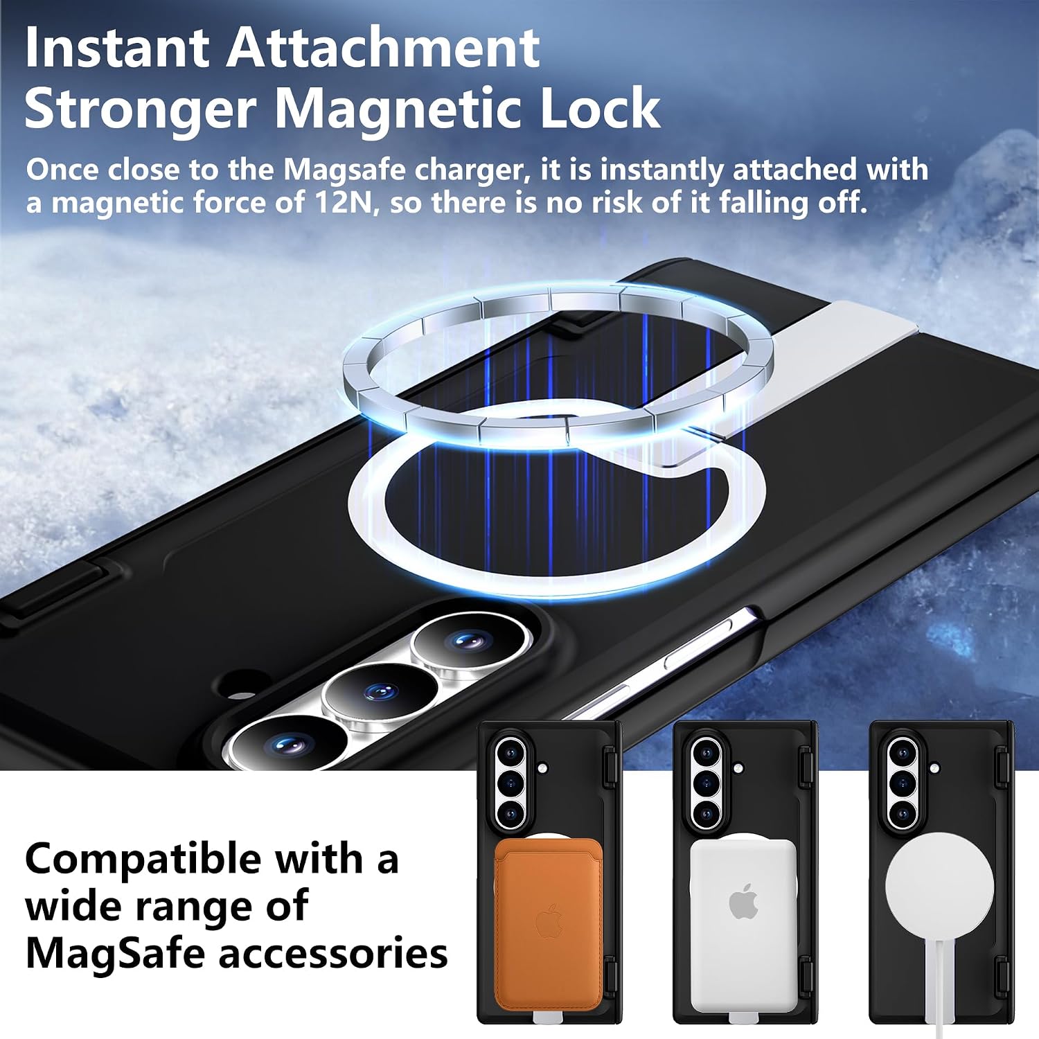 Detalle 2 de MOZOTER Galaxy Z Fold 8 Ultra Case with Kickstand, Screen Protector & MagSafe
