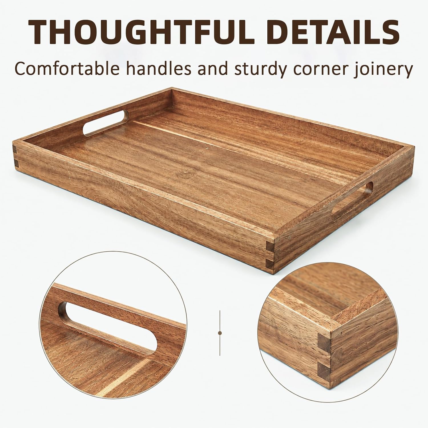 Detalle 2 de Solidith Acacia Wood Serving Tray