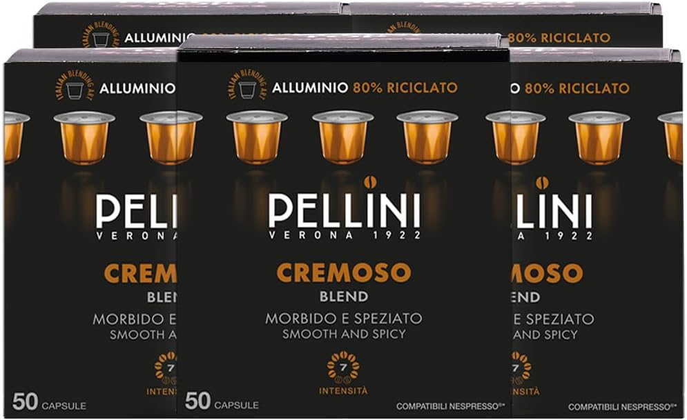 Detalle de Pellini Cremoso: 250 Capsule in Alluminio, Arabica e Robusta dal Gusto Avvolgente