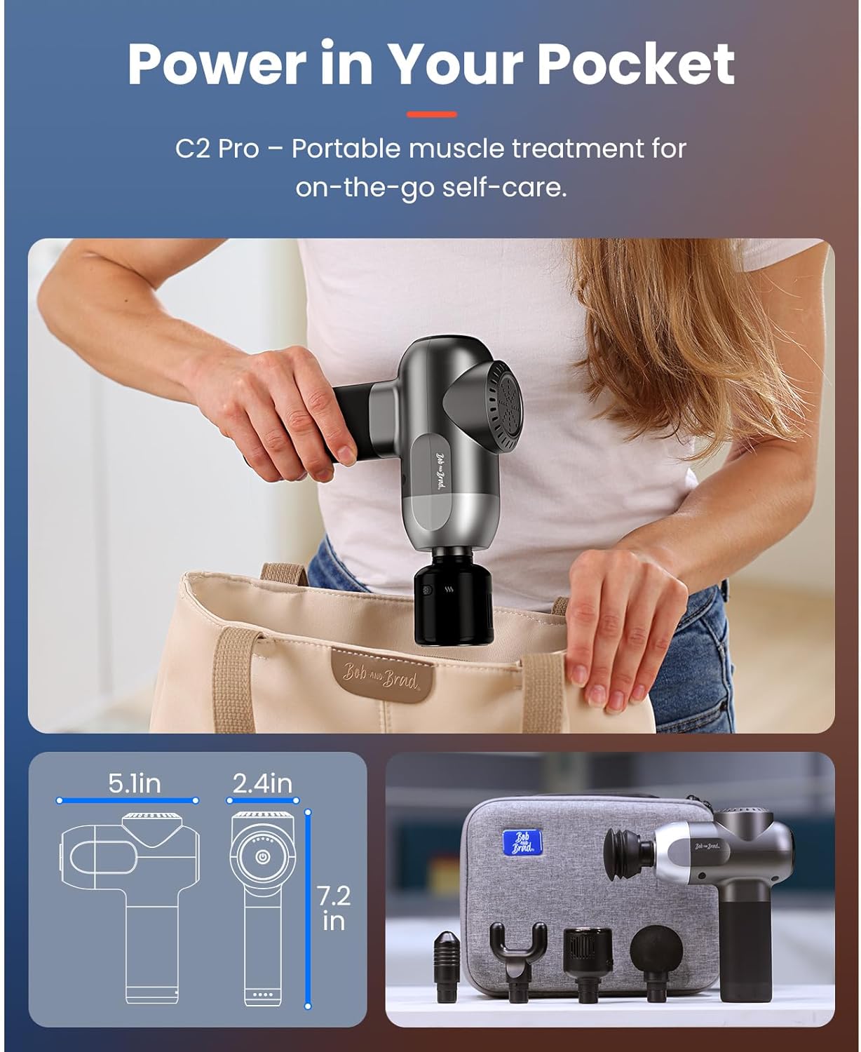 Thumbnail 6 de BOB AND BRAD C2 Pro Massage Gun with Heat and Cold Therapy