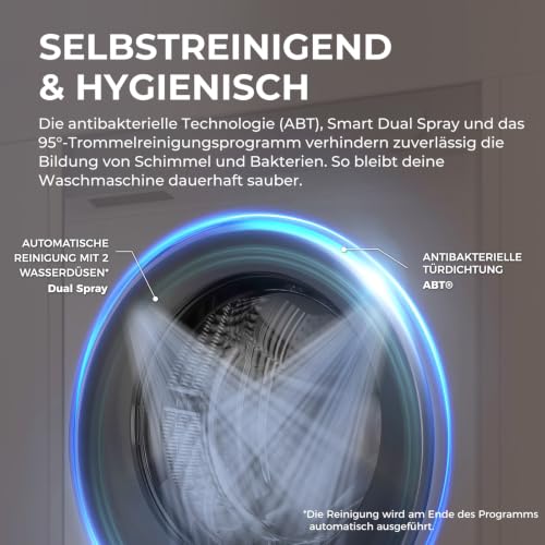 Detalle de Haier HW90-BP14637T G3 Frontlader-Waschmaschine, 9 kg, KI-Automatik