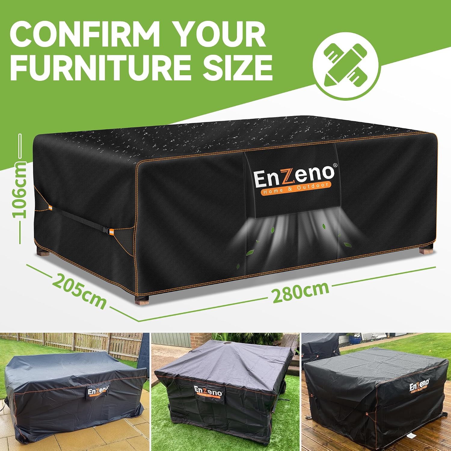 Thumbnail 5 de Enzeno Large Garden Furniture Set Cover 280x205cm