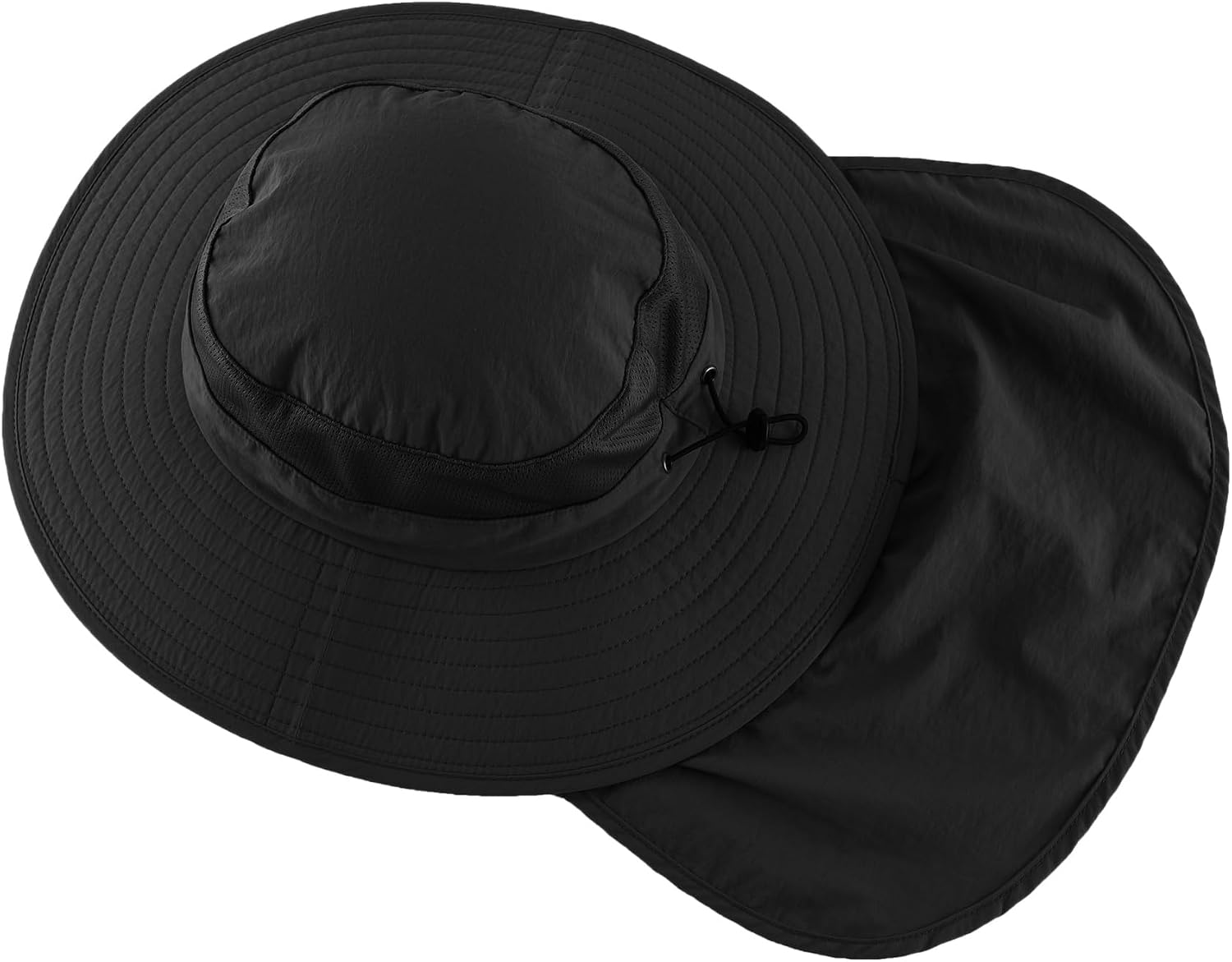 Detalle de Home Prefer Outdoor UPF50+ Mesh Sun Hat with Neck Flap – Wide Brim Fishing Hat for Men and Women