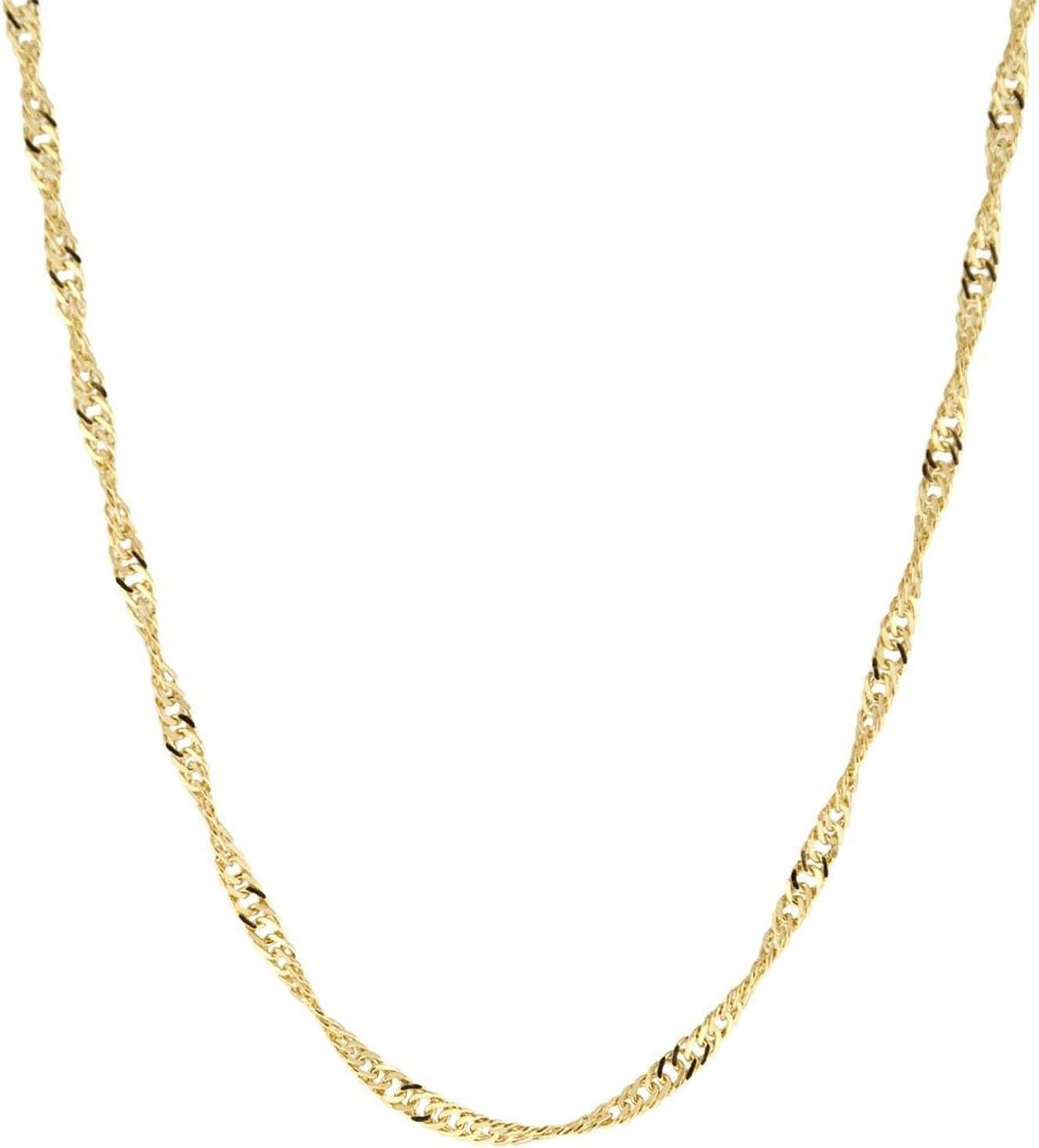 Detalle de Prins Jewels Chaîne Singapour 14 ct/585 à deux côtés effet diamant – longueurs au choix