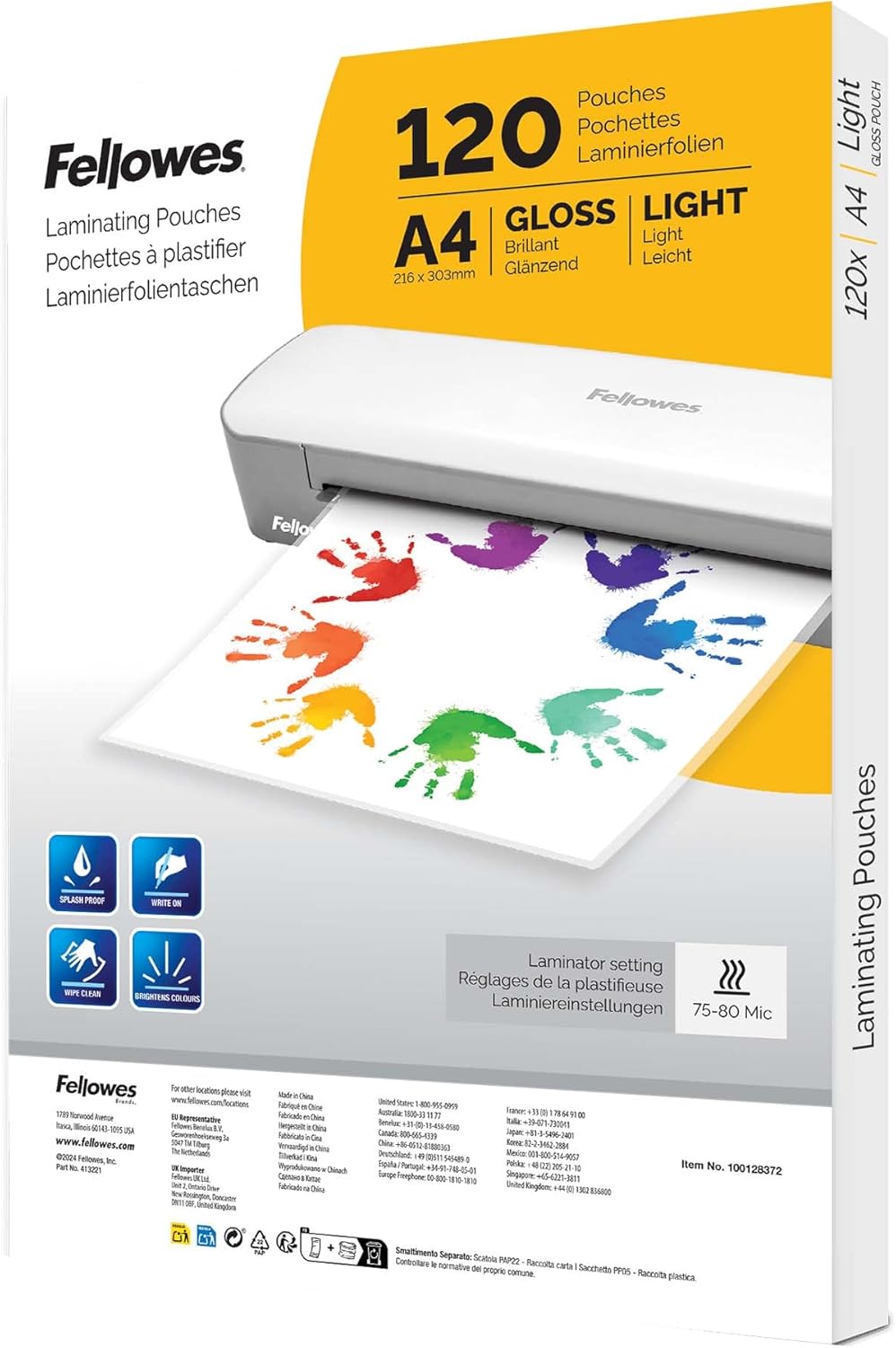 Fellowes 120pk A4 laminating pouches